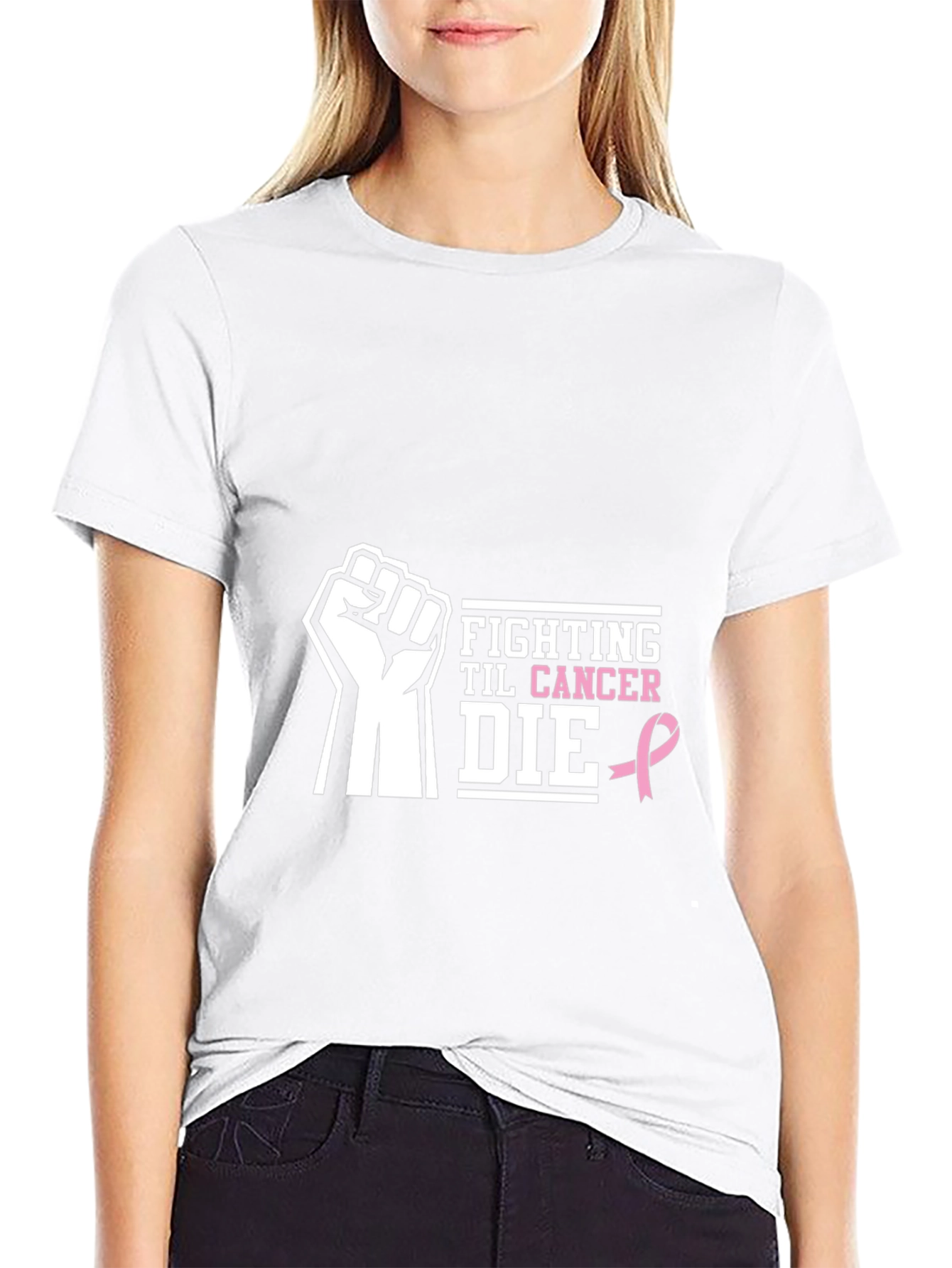 Fight Cancer Awareness Black T-Shirt
