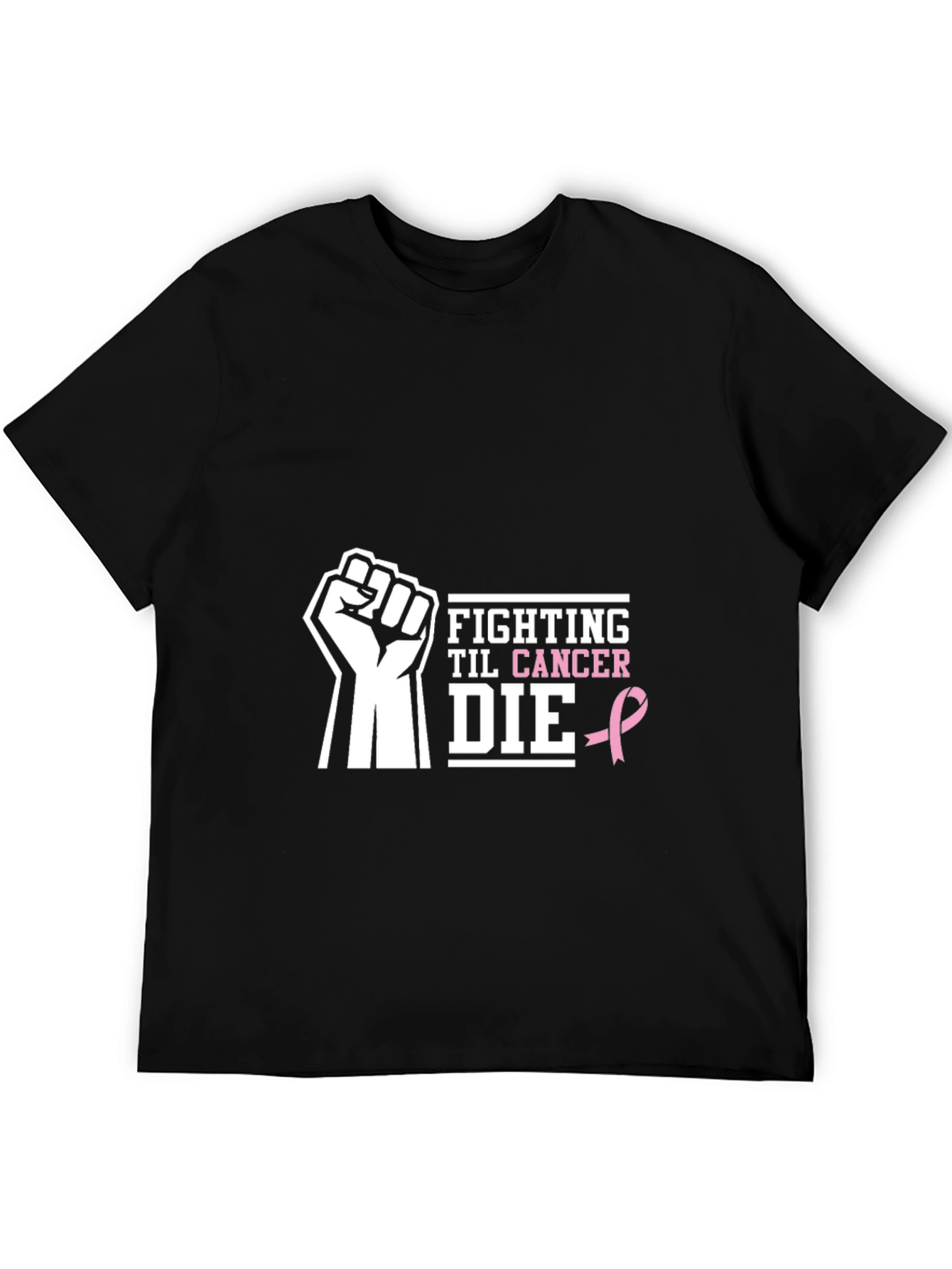 Fight Cancer Awareness Black T-Shirt