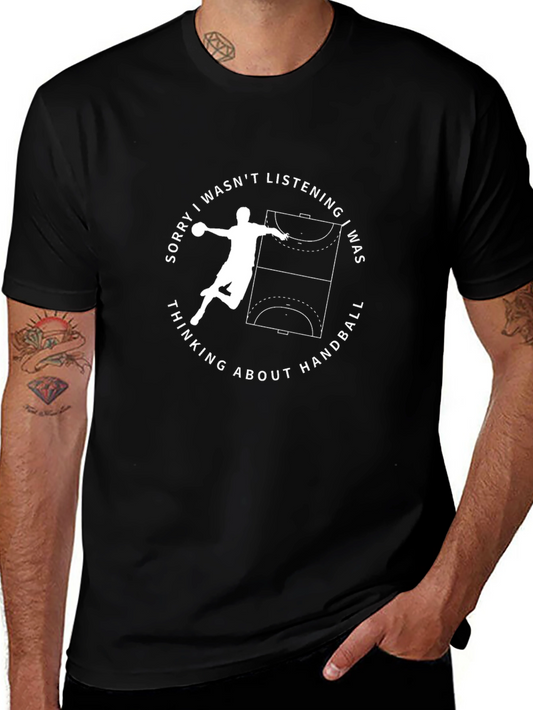 Handball Player Graphic Tee - Sporty Casual Style