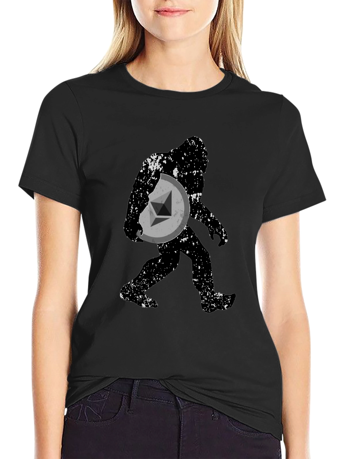 Crypto Bigfoot Ethereum Black T-Shirt