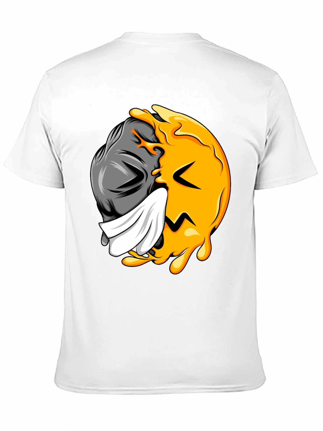 Two-Faced Graphic Tee - Black Cotton Blend