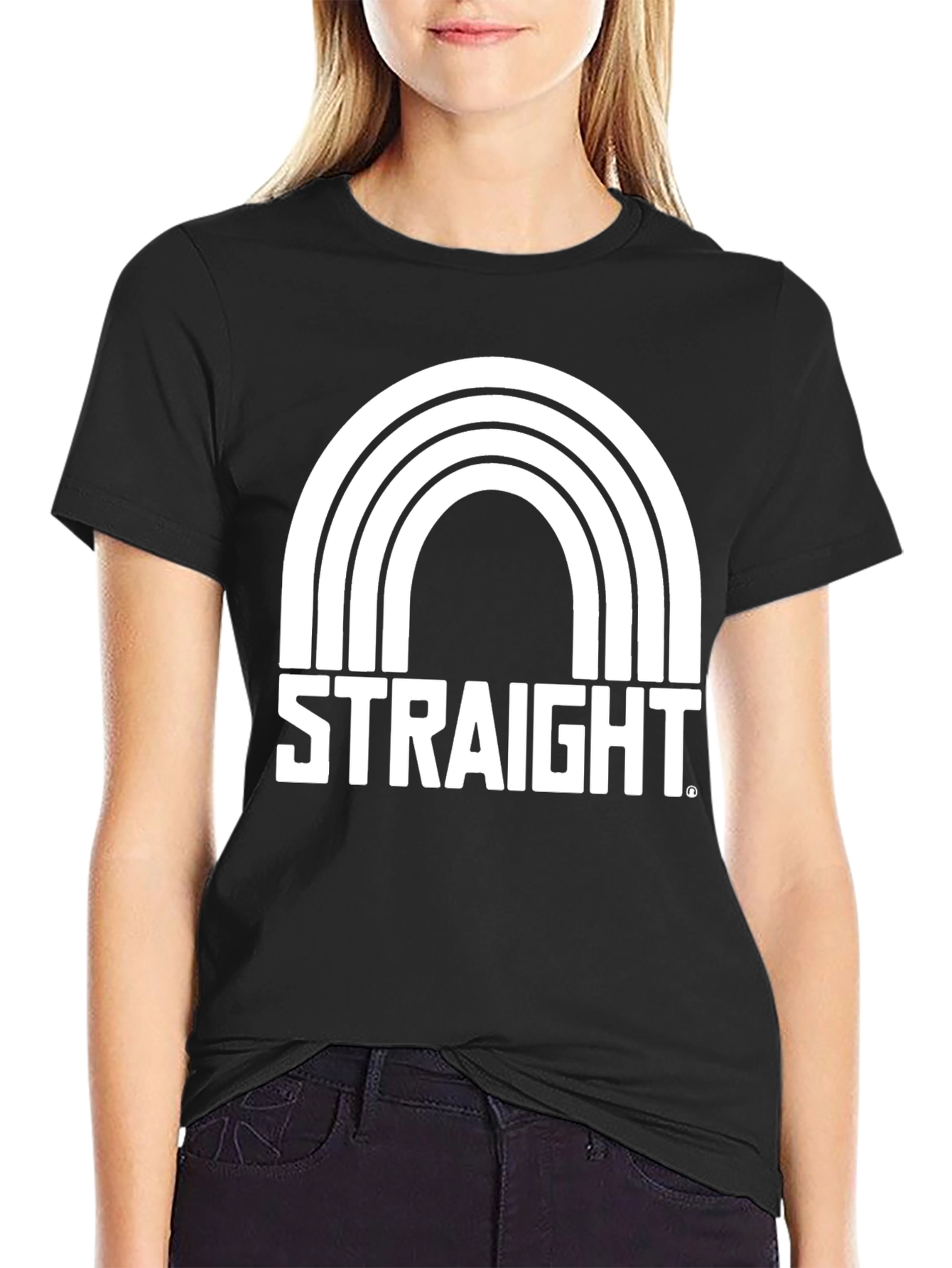 Straight Rainbow Graphic Tee - Bold Statement T-Shirt
