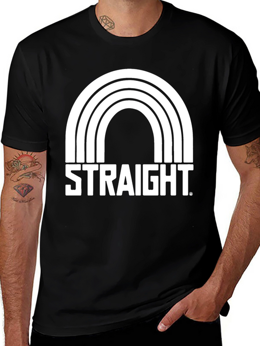 Straight Rainbow Graphic Tee - Bold Statement T-Shirt