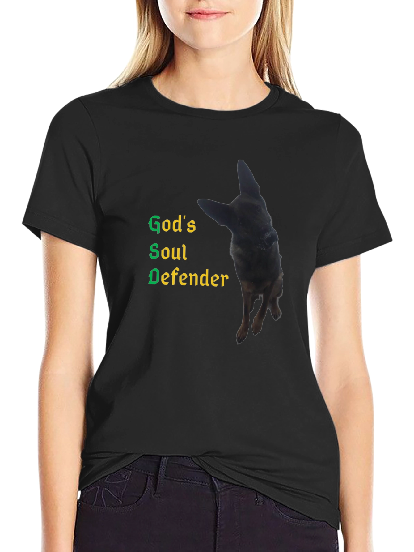 Gods Soul Defender German Shepherd Dog T-Shirt