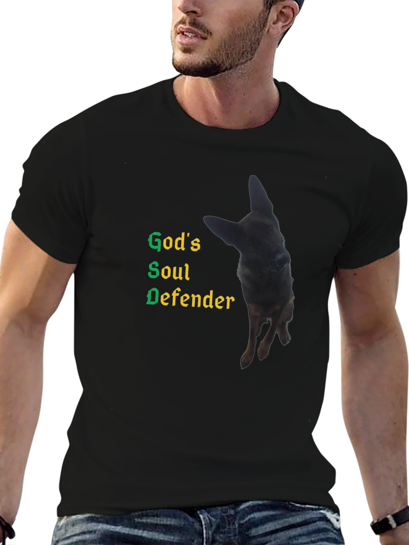 Gods Soul Defender German Shepherd Dog T-Shirt