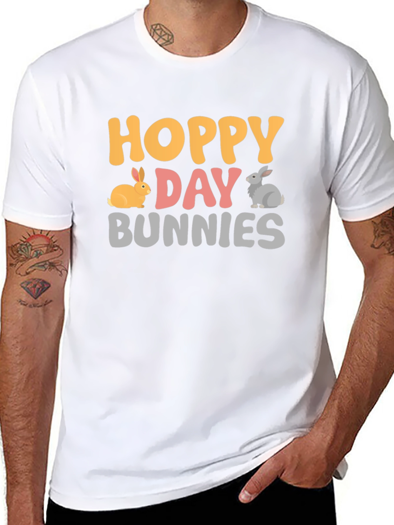 Hoppy Day Bunnies Graphic Tee - Easter Shirt