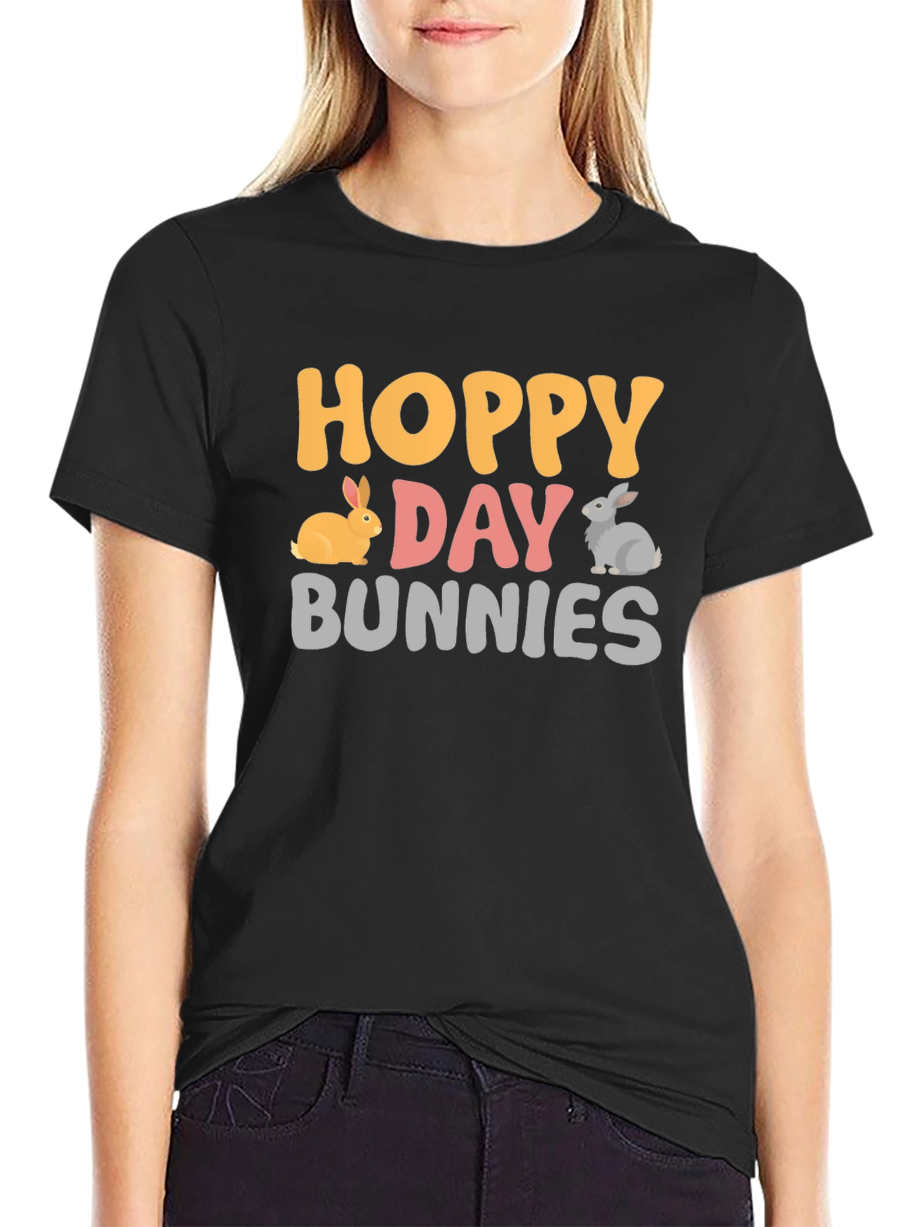 Hoppy Day Bunnies Graphic Tee - Easter Shirt
