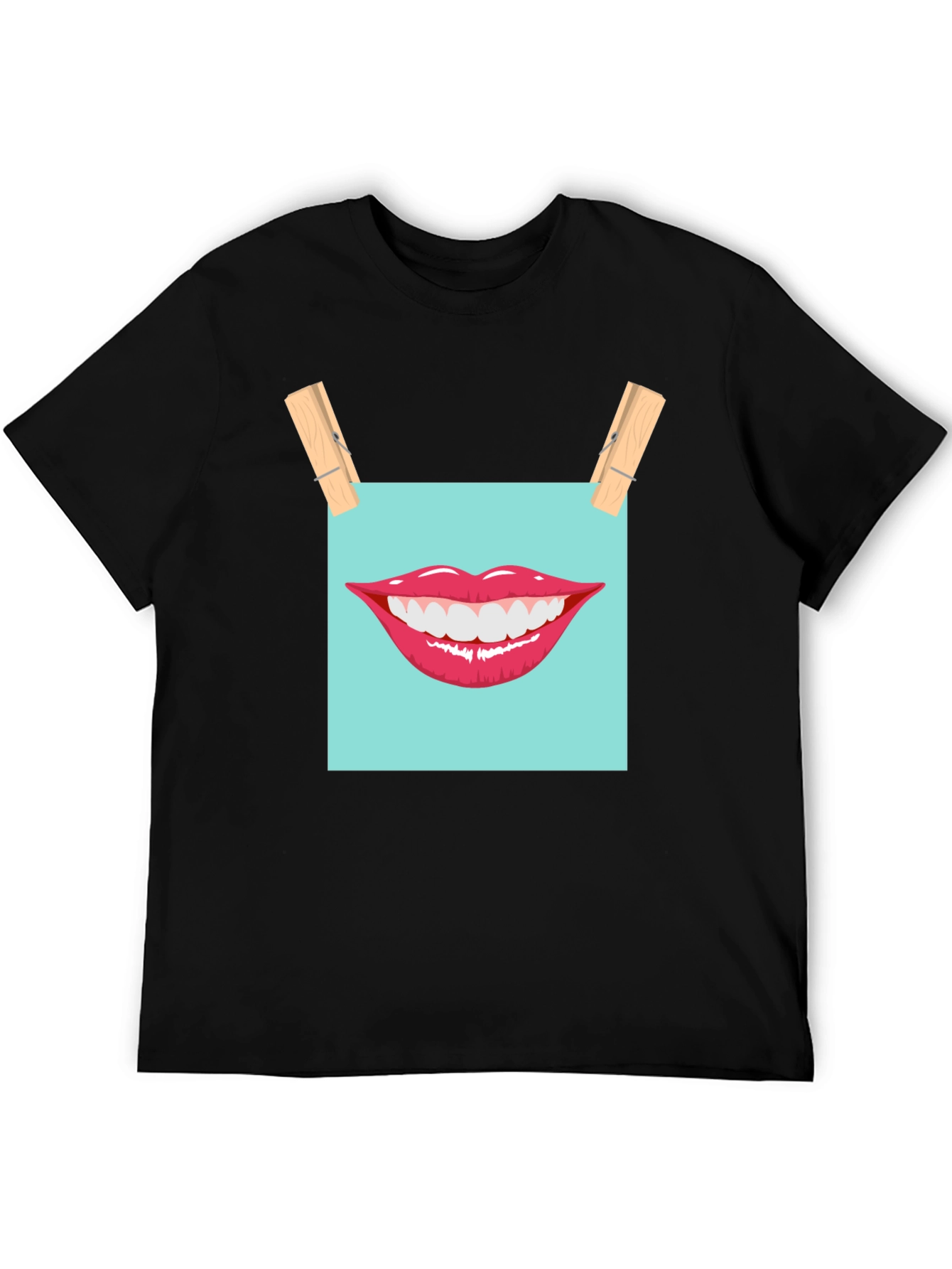 Smiling Lips Graphic T-Shirt - Casual Wear