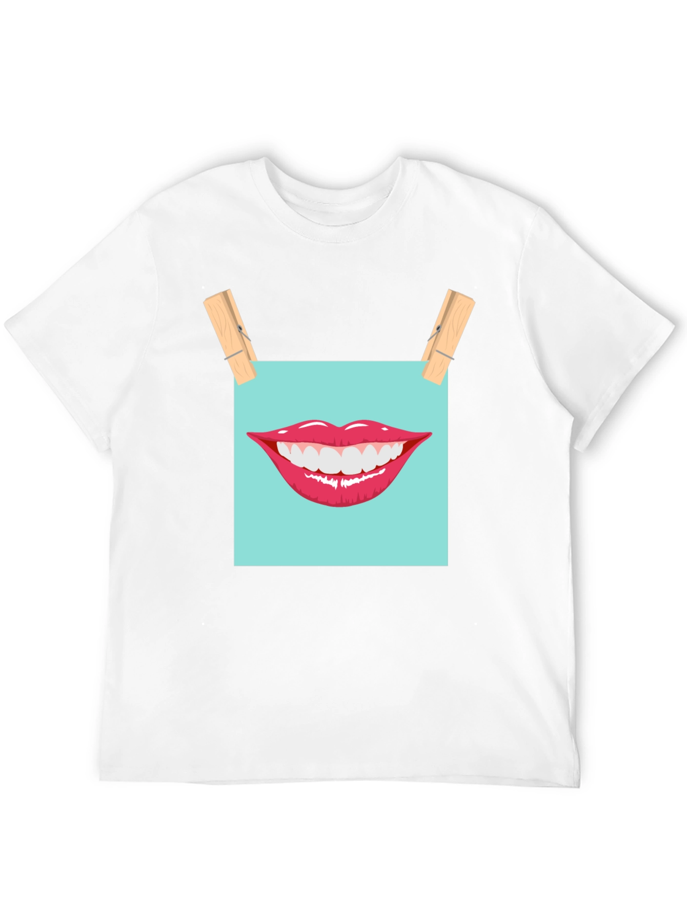 Smiling Lips Graphic T-Shirt - Casual Wear