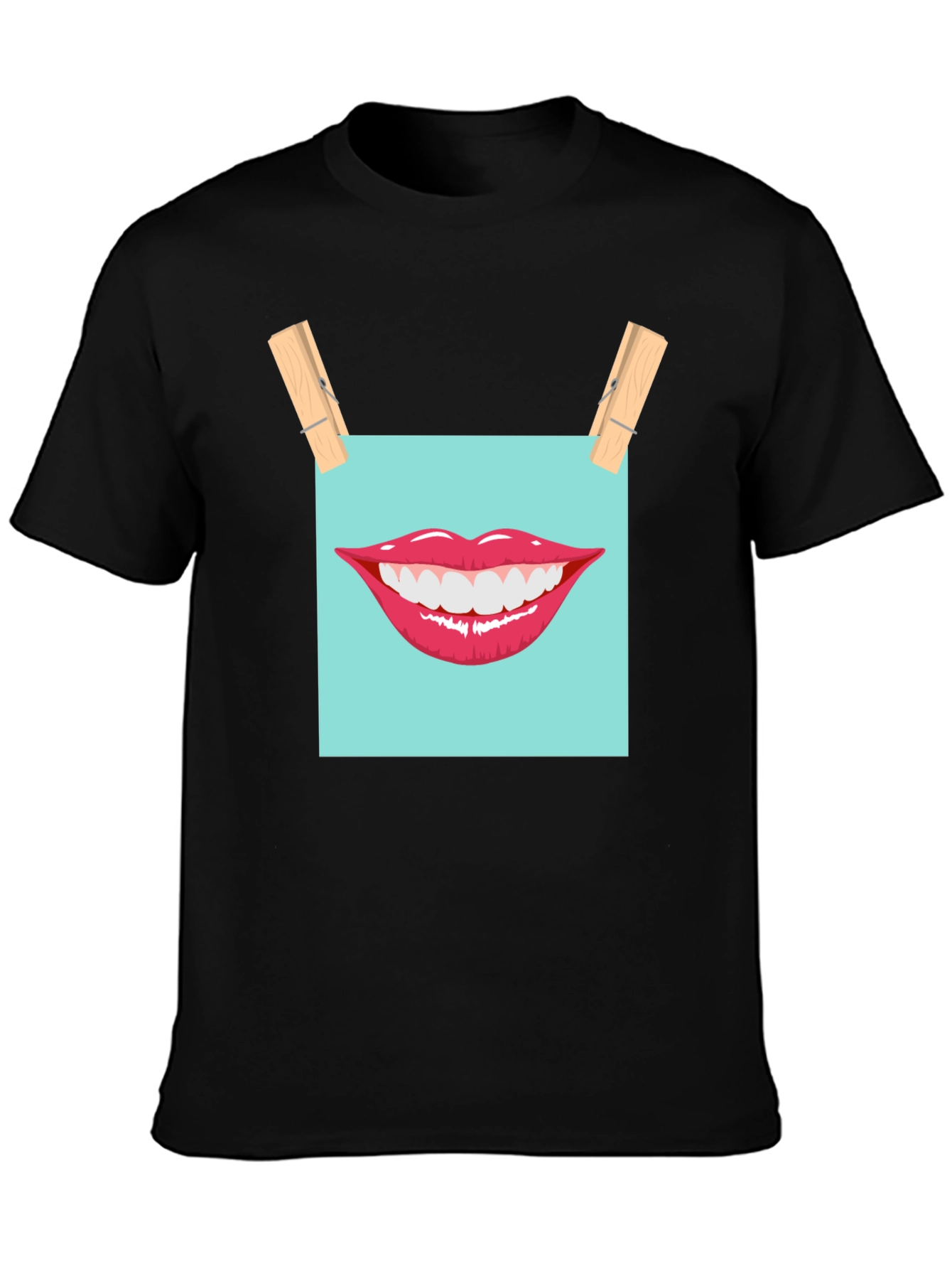 Smiling Lips Graphic T-Shirt - Casual Wear