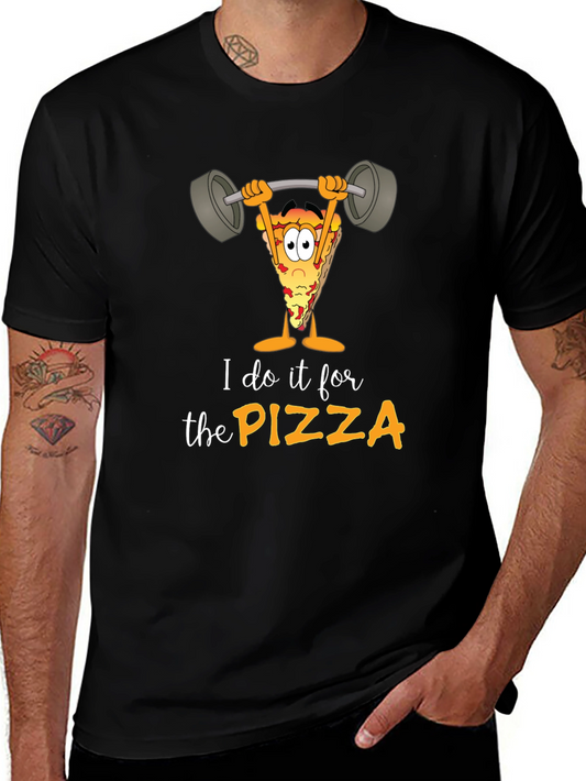 Pizza Gym T-Shirt - I Do It for the Pizza Funny Workout Tee