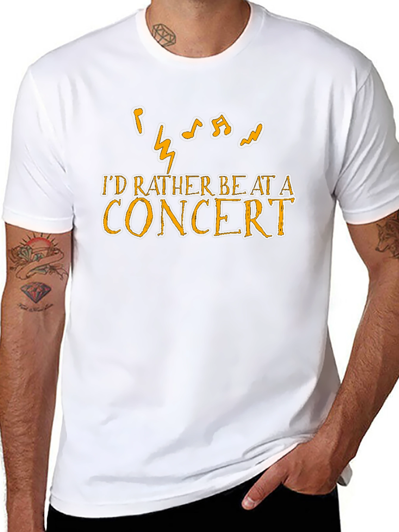 Concert Lover Graphic Tee - Music Notes T-Shirt