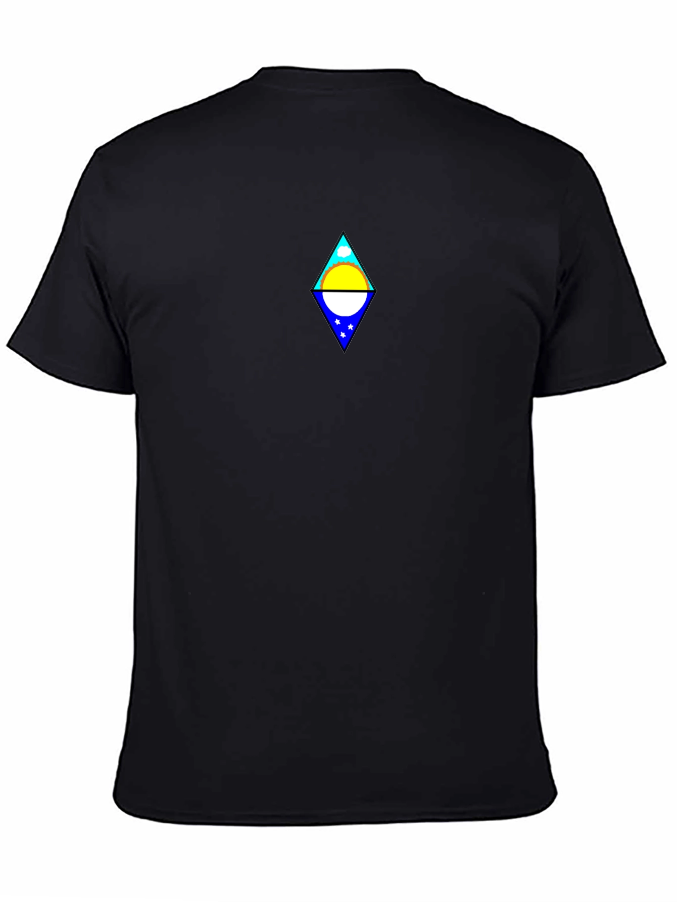 Black T-Shirt with Diamond Design