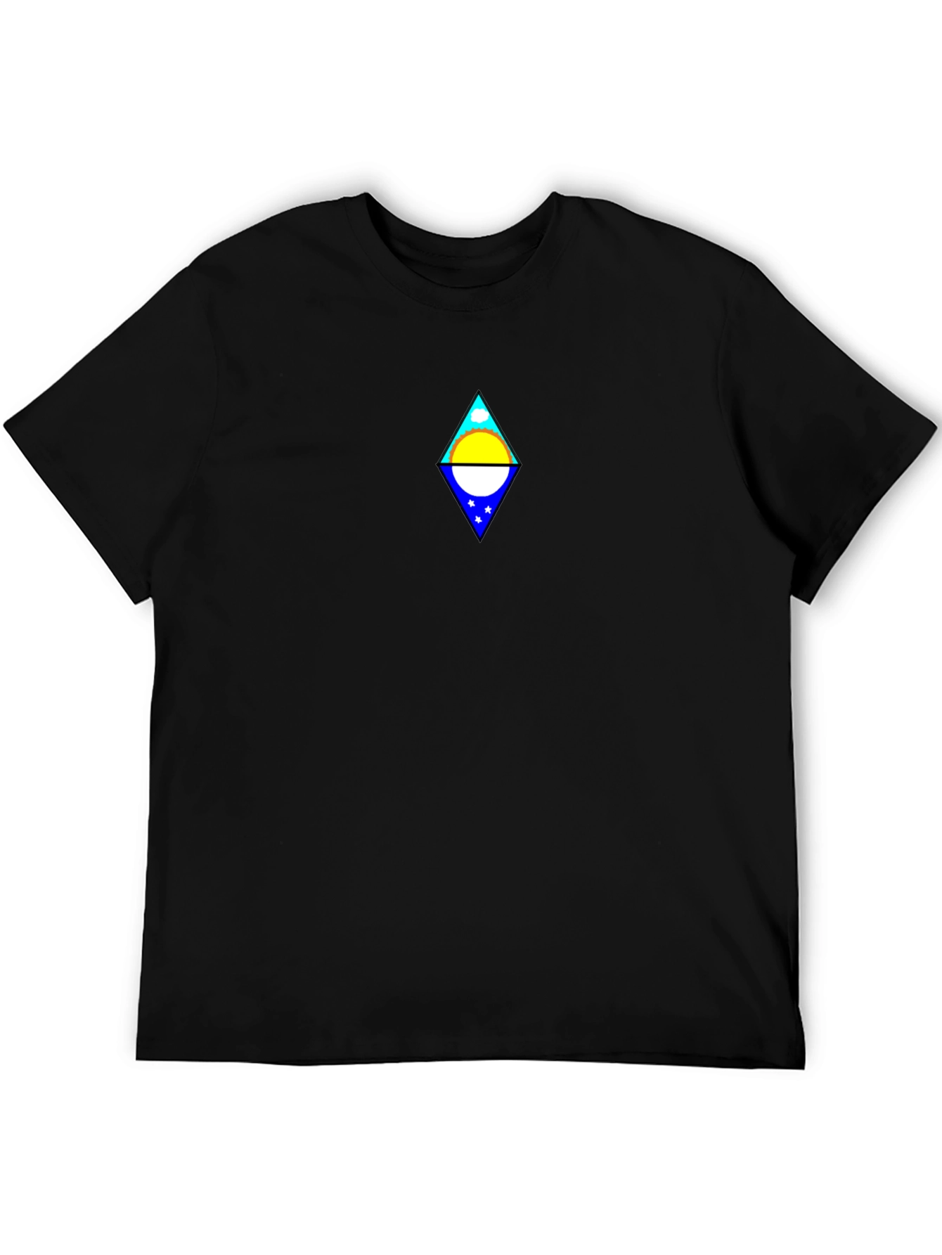 Black T-Shirt with Diamond Design