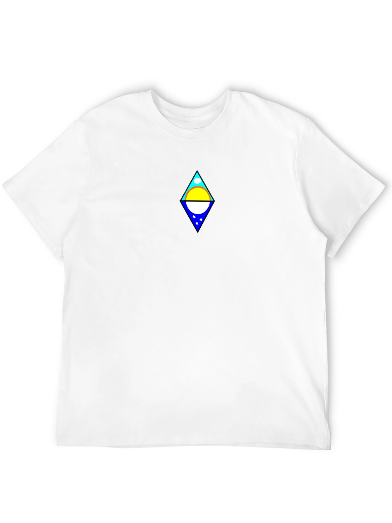 Black T-Shirt with Diamond Design