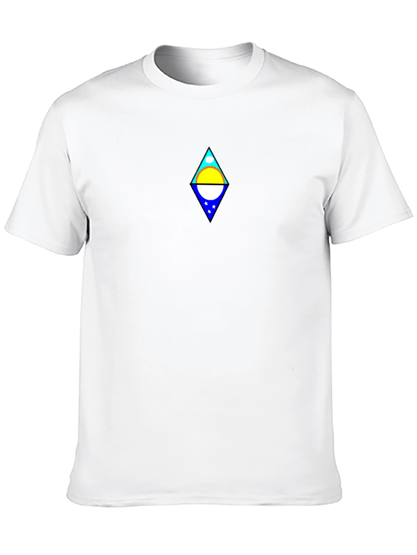 Black T-Shirt with Diamond Design