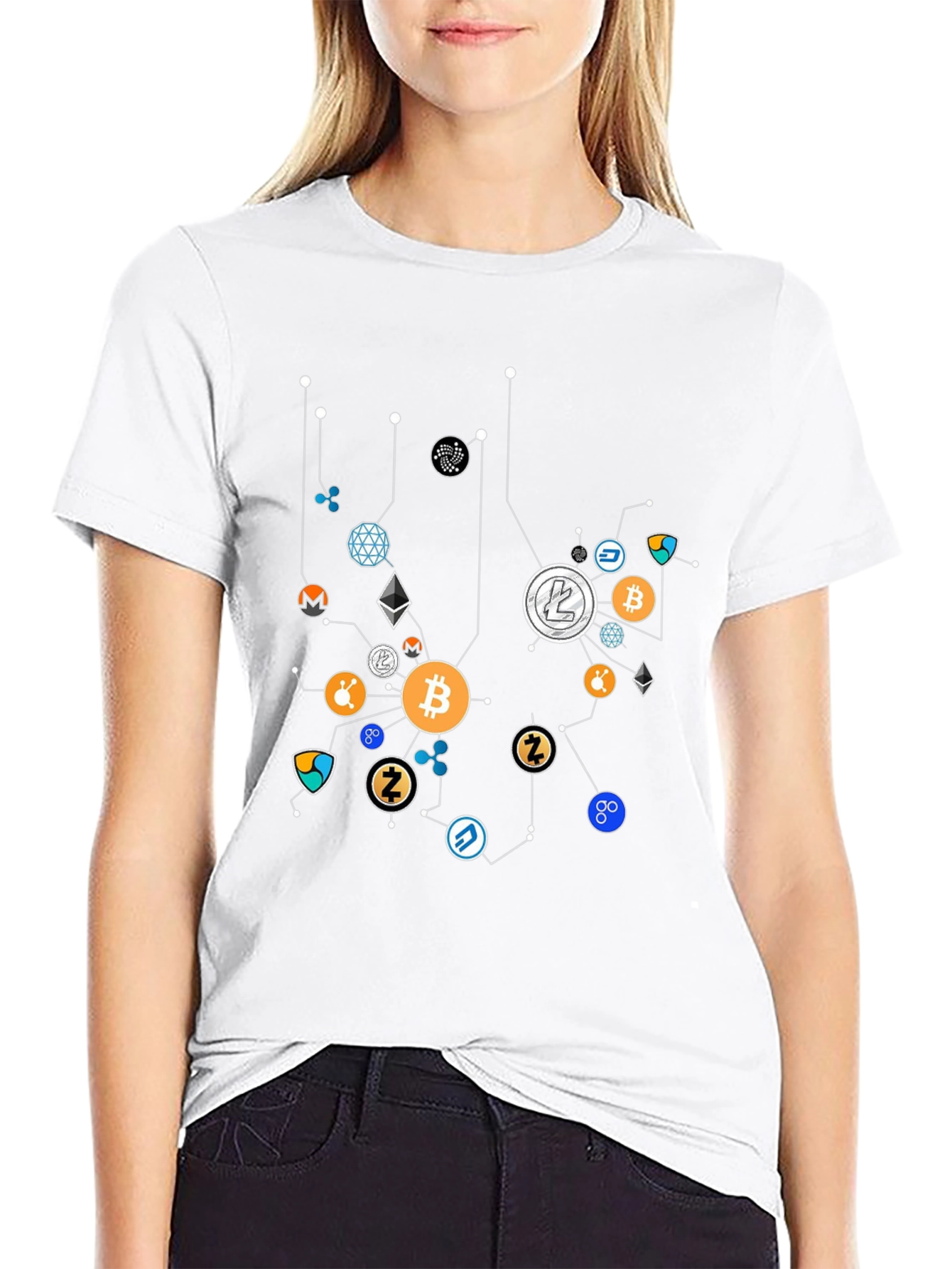 Crypto Coin Network Black Graphic Tee