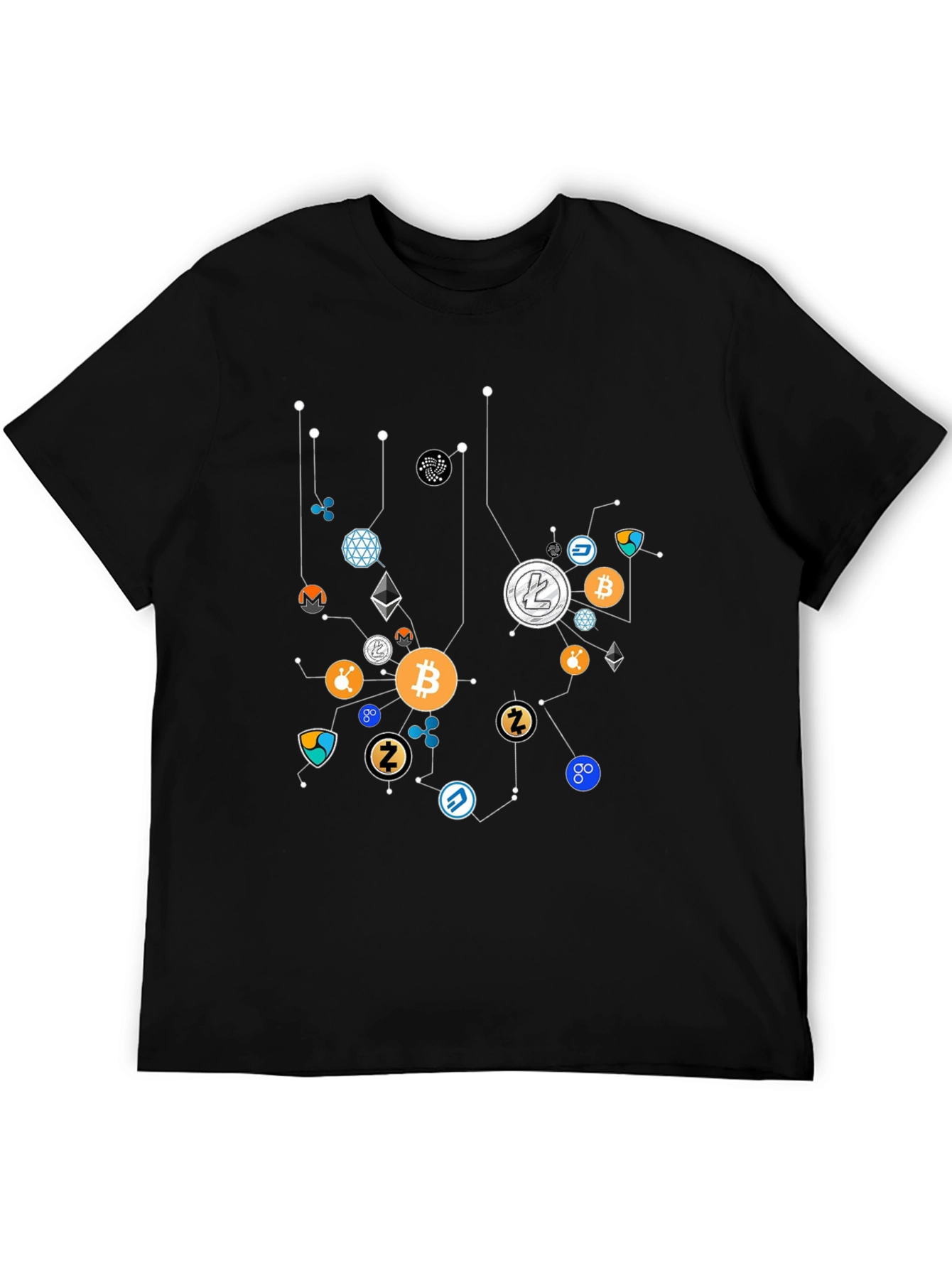 Crypto Coin Network Black Graphic Tee