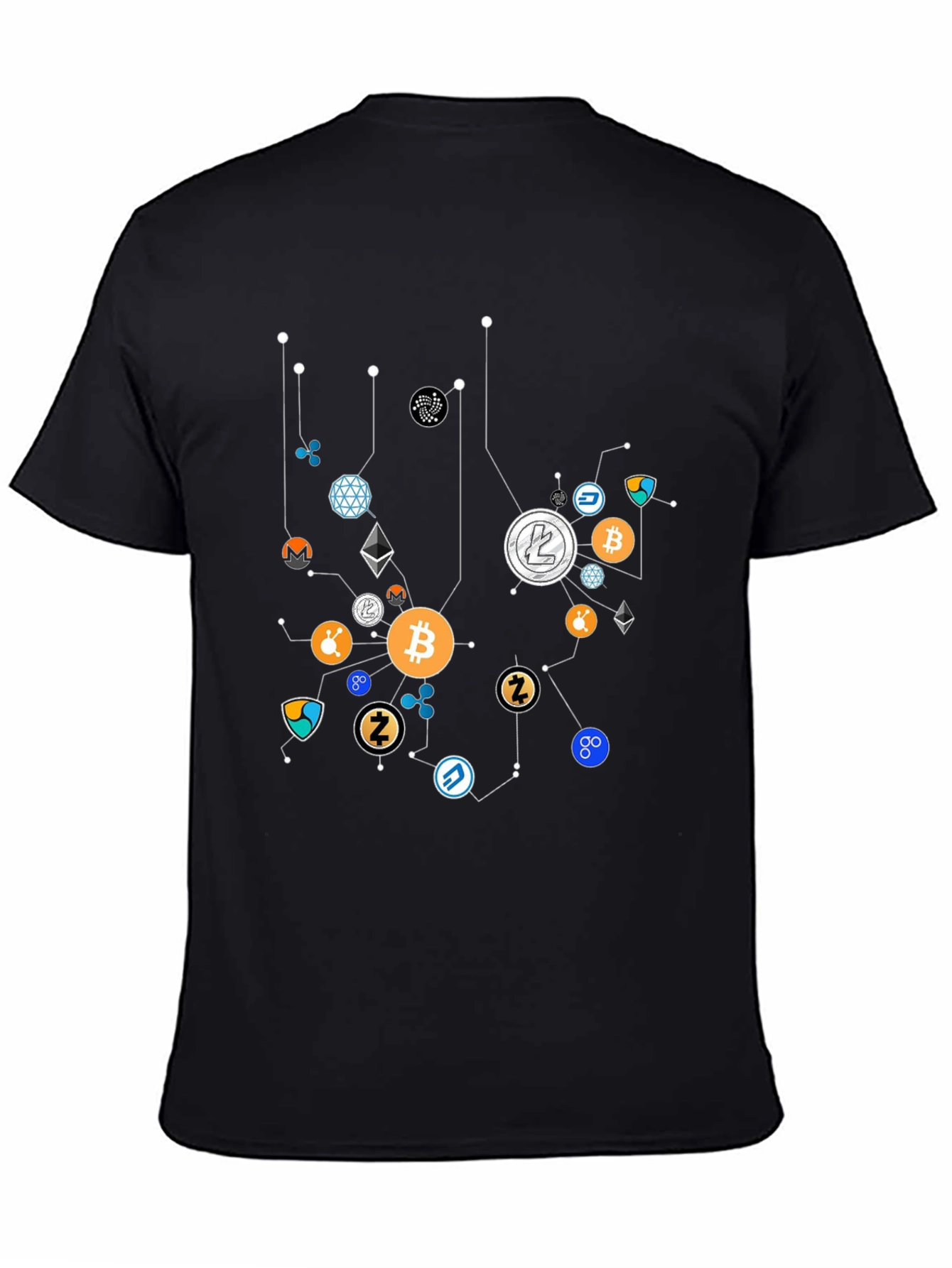 Crypto Coin Network Black Graphic Tee
