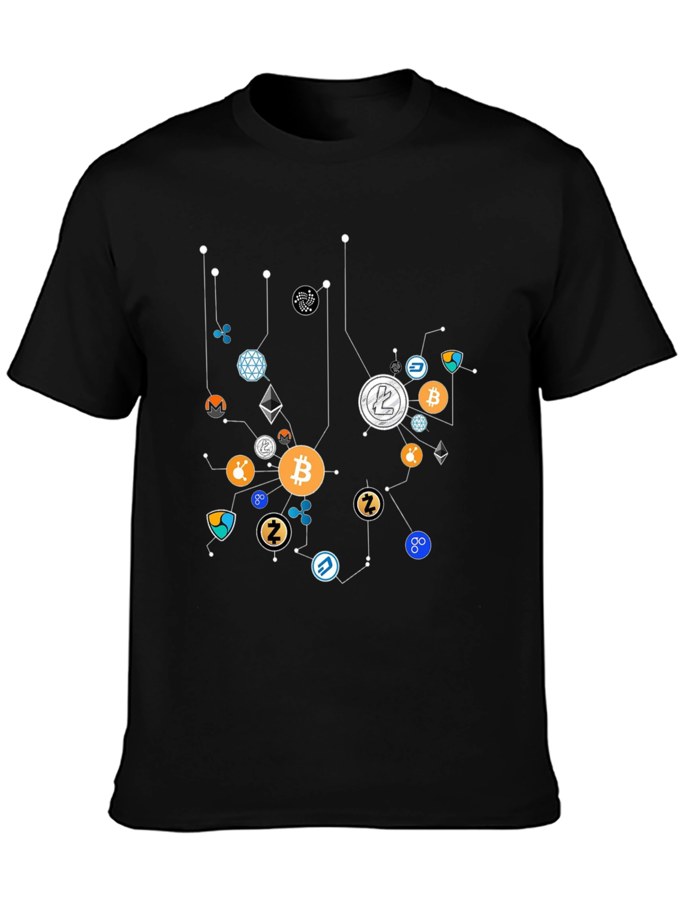 Crypto Coin Network Black Graphic Tee