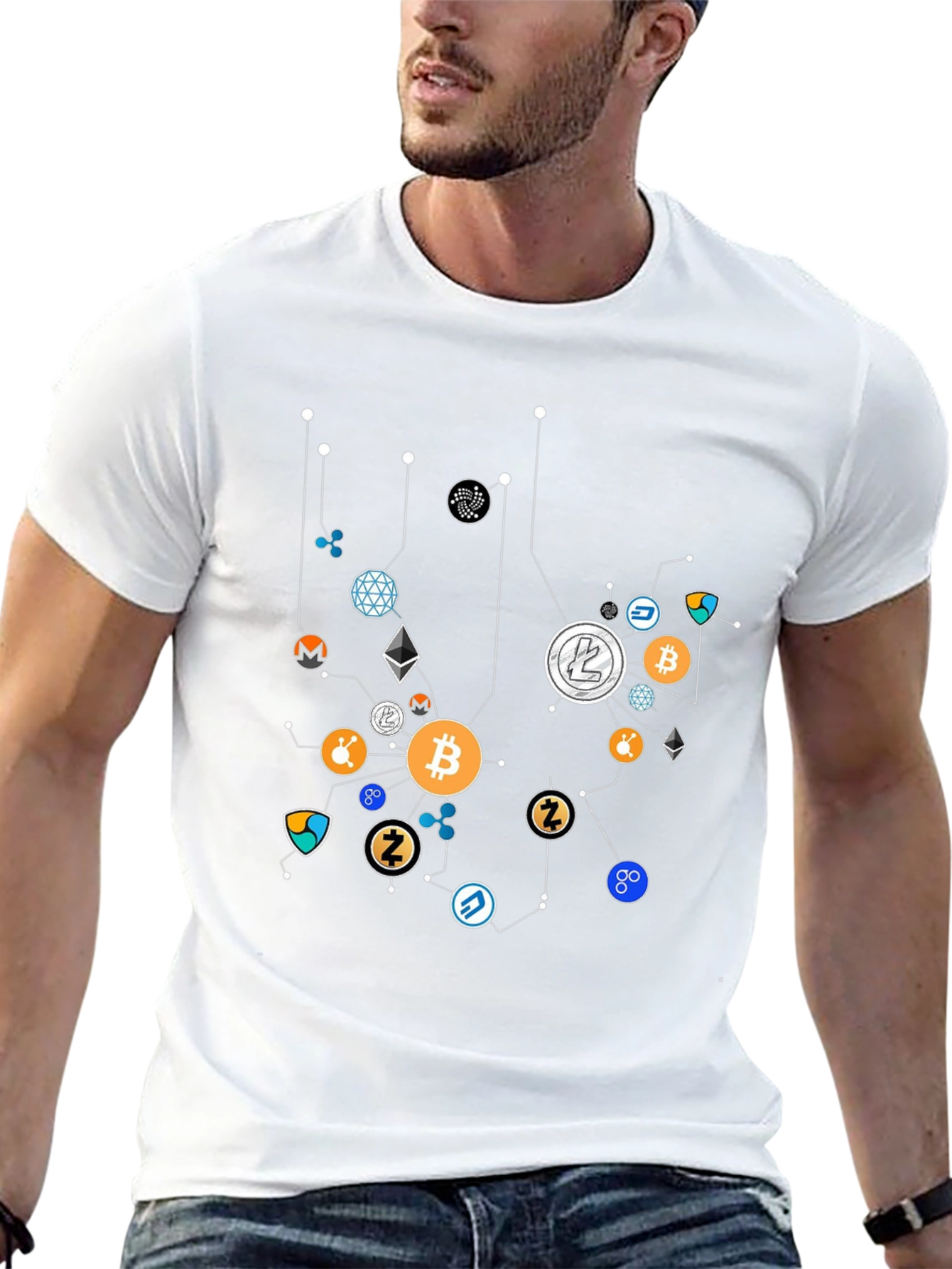 Crypto Coin Network Black Graphic Tee