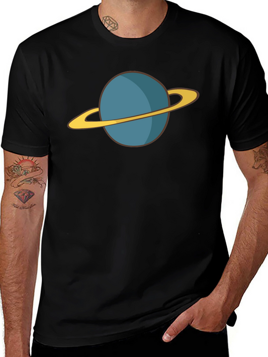 Planet Saturn Graphic Tee - Black