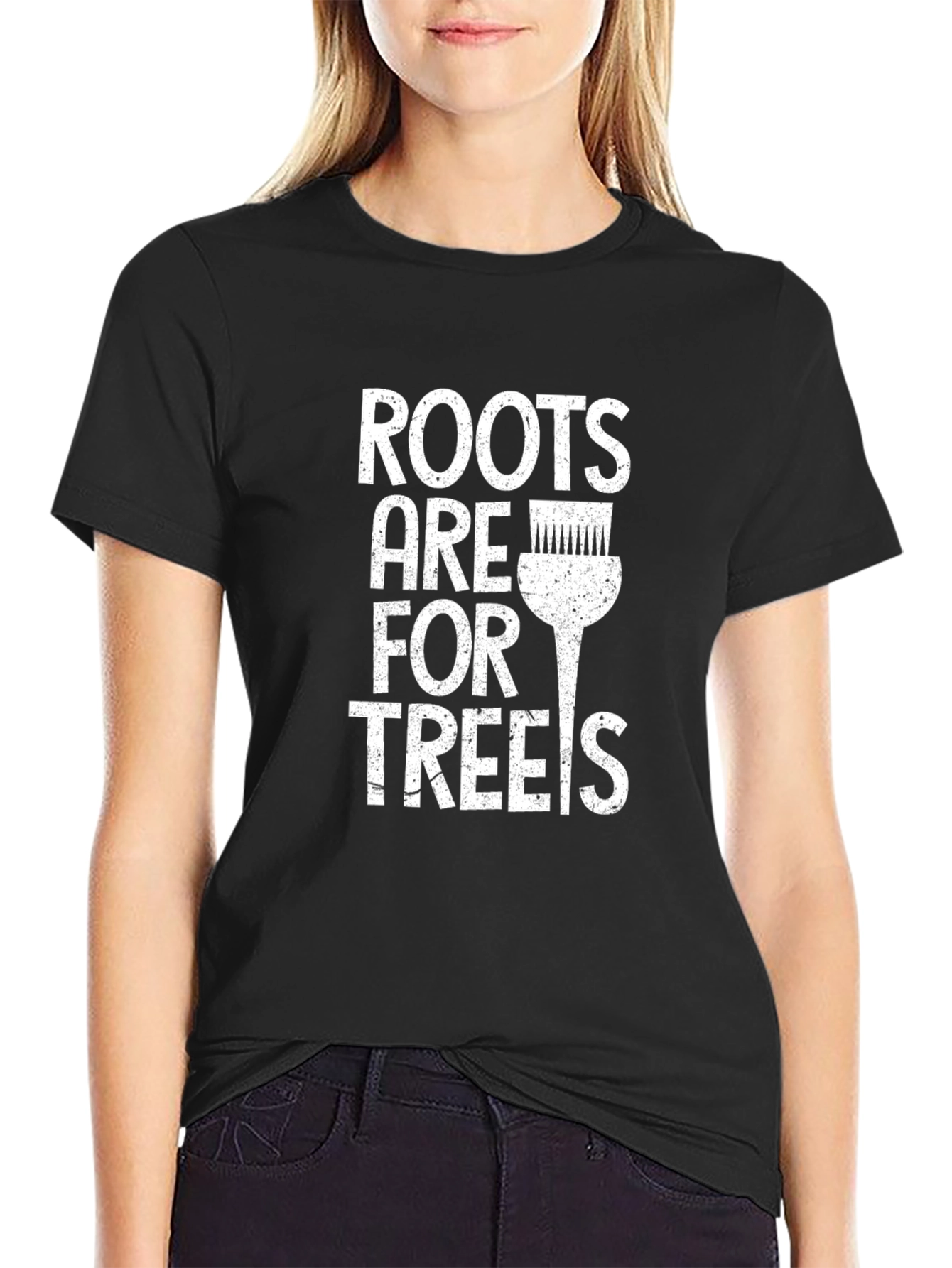 Roots Are For Trees Black Cotton T-Shirt