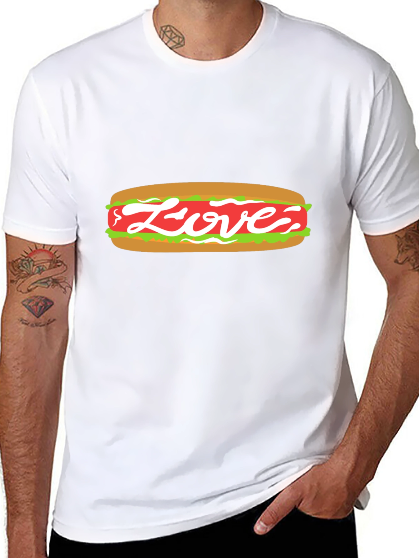 Love Hot Dog Graphic Tee - Unisex Casual Shirt