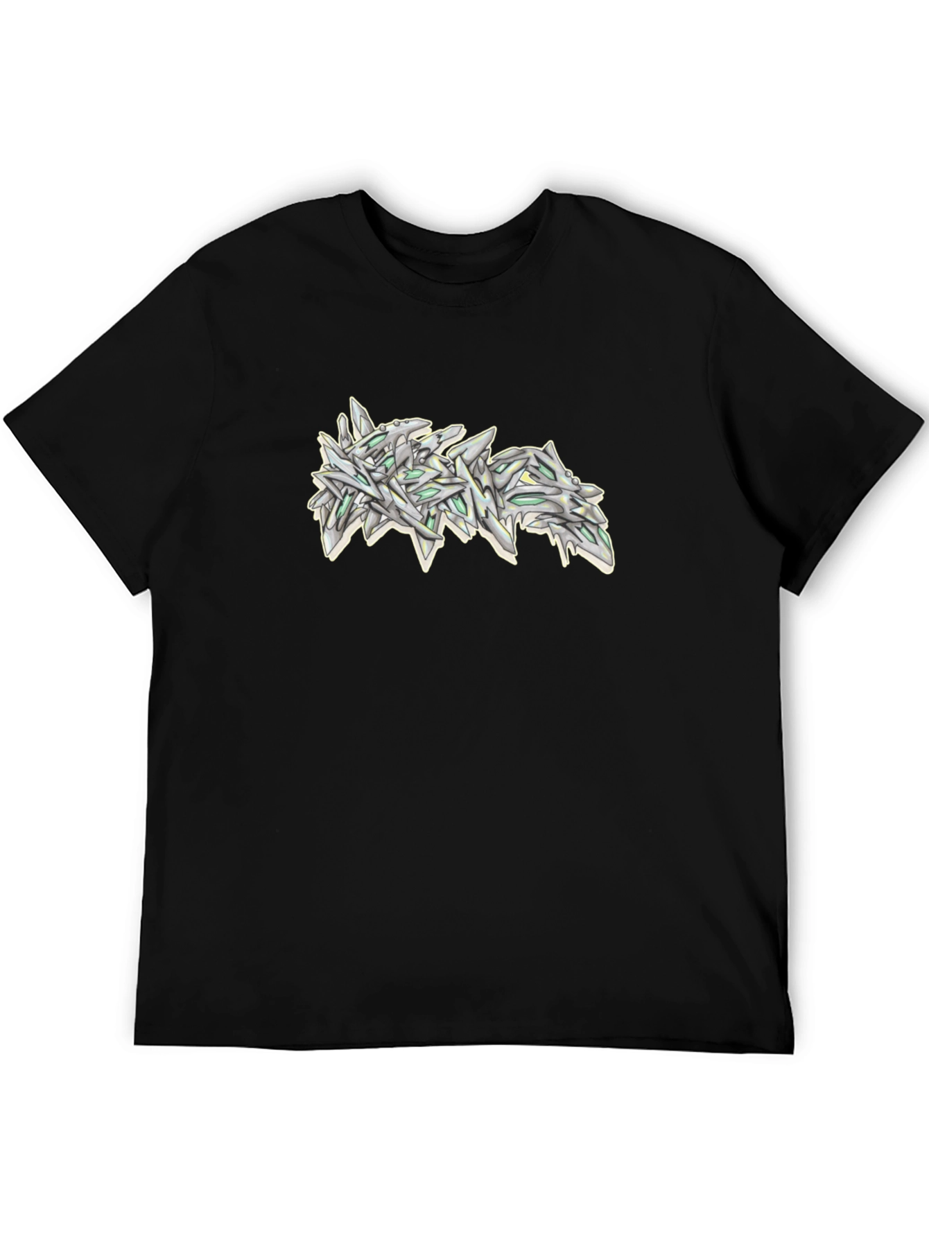 Urban Style Graphic Print Black T-Shirt