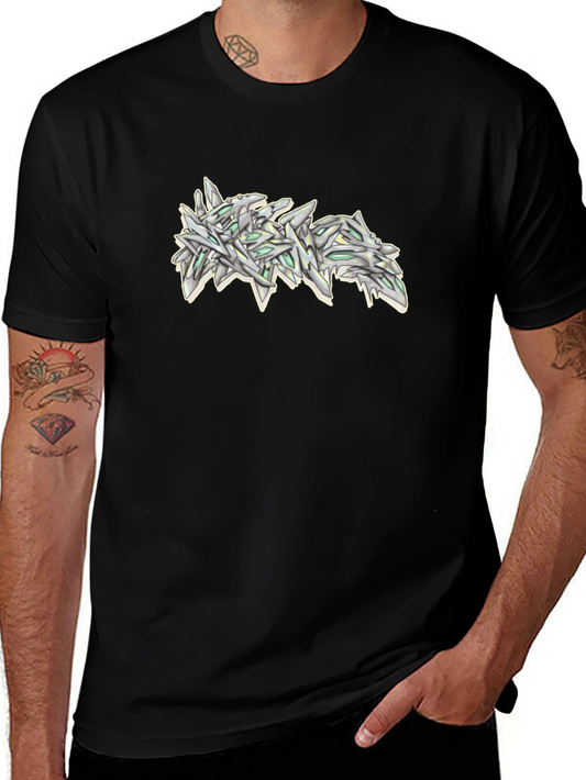 Urban Style Graphic Print Black T-Shirt