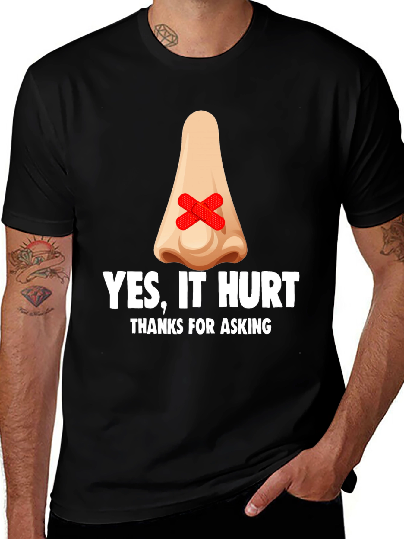 Humorous Yes It Hurt Graphic T-Shirt