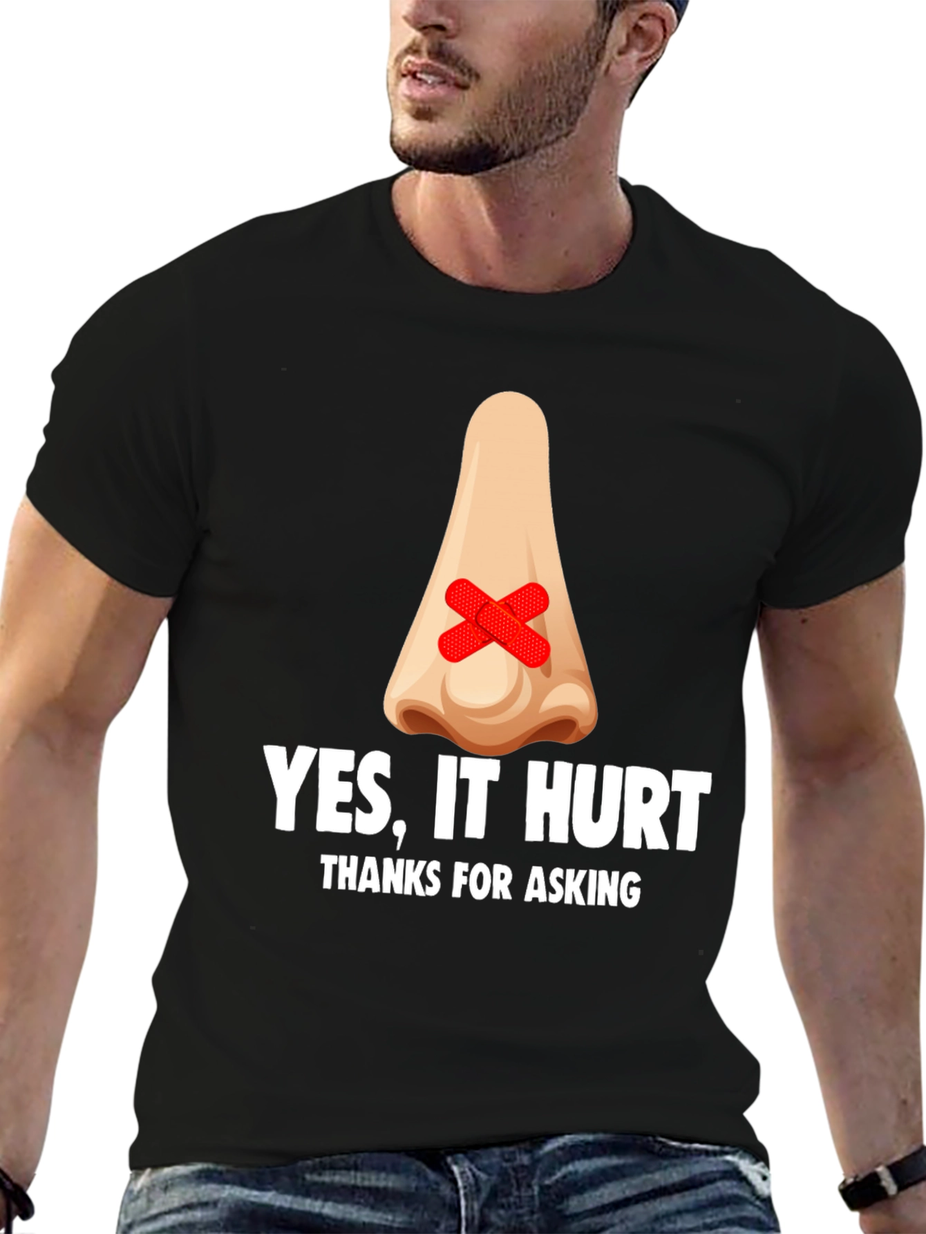Humorous Yes It Hurt Graphic T-Shirt