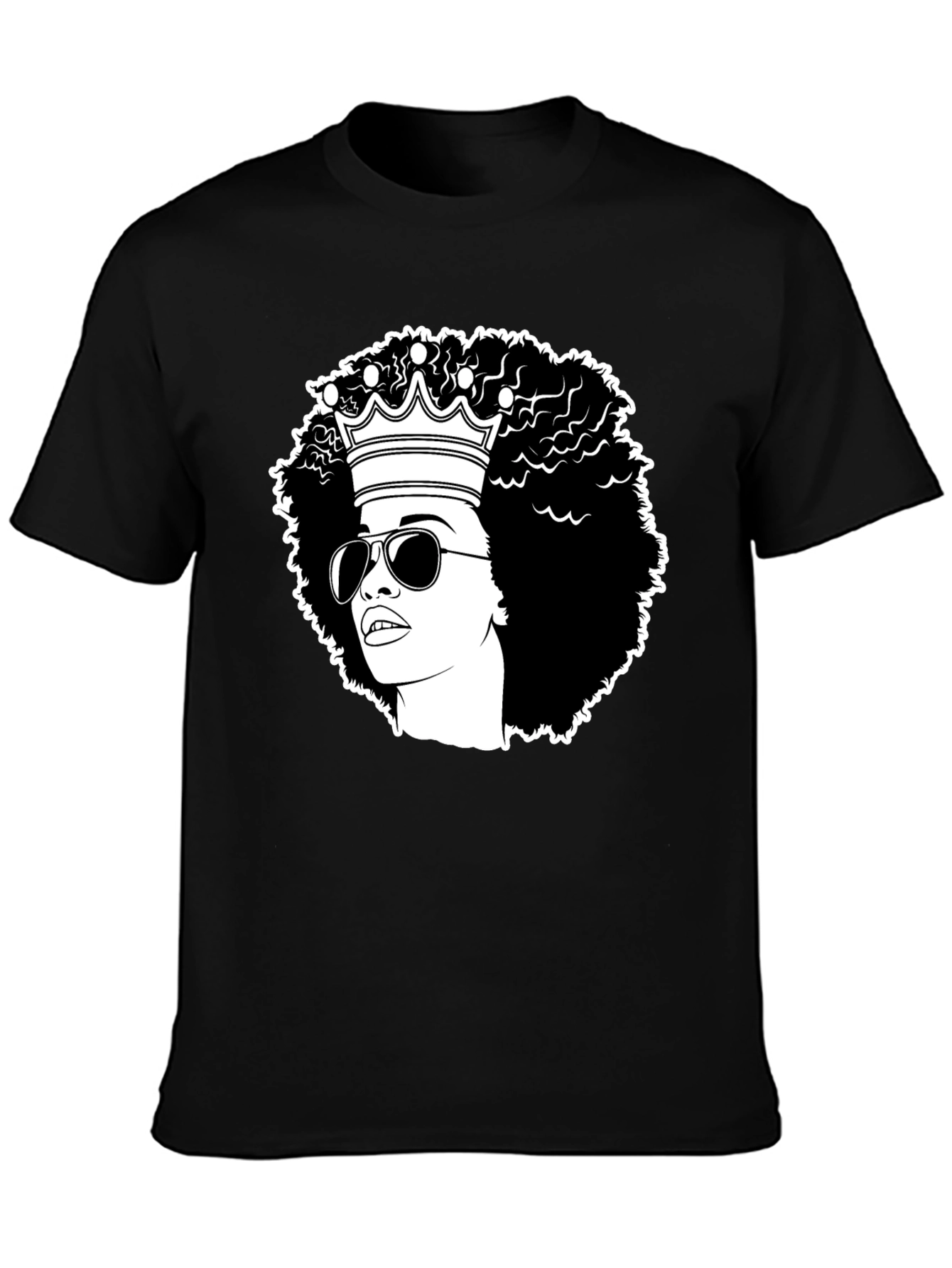 Afro Queen Graphic Tee - Black
