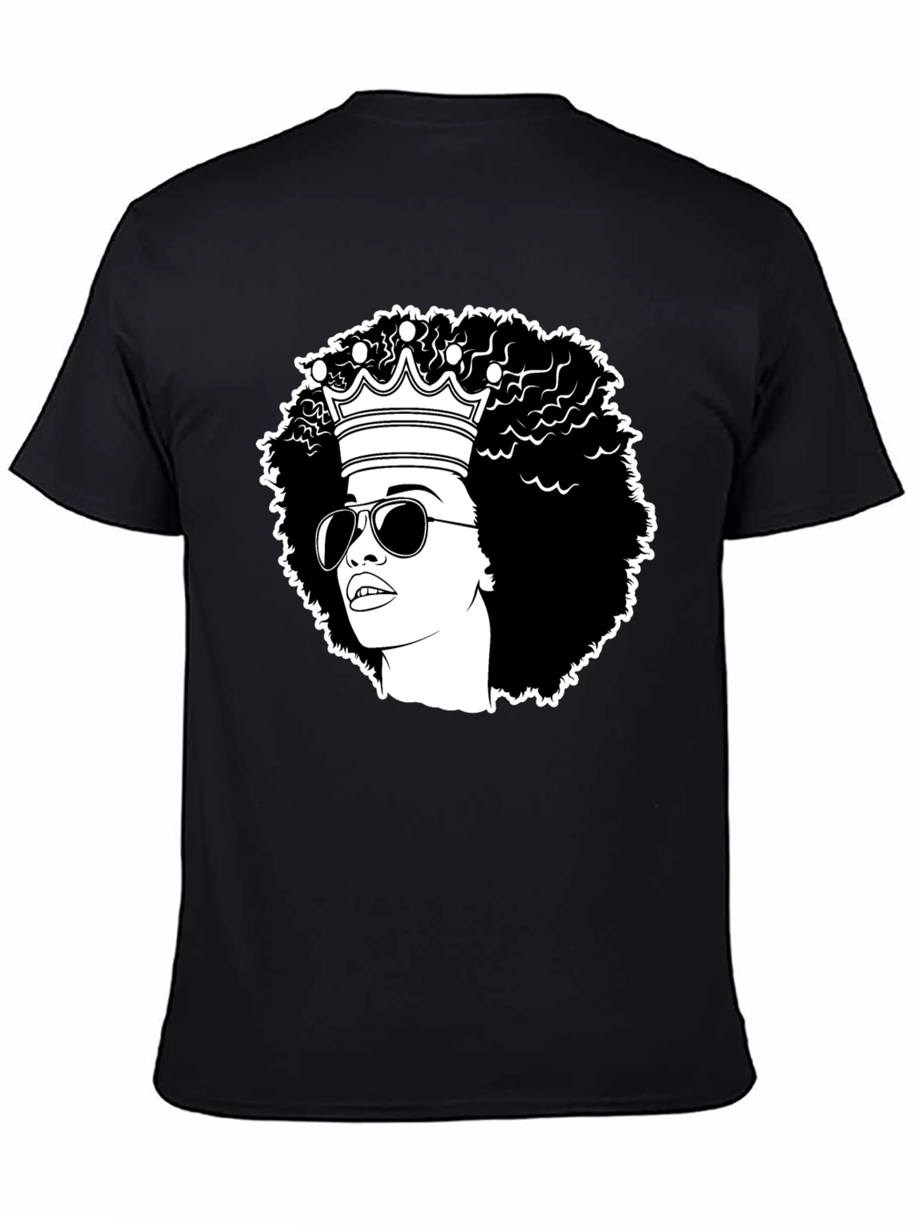 Afro Queen Graphic Tee - Black