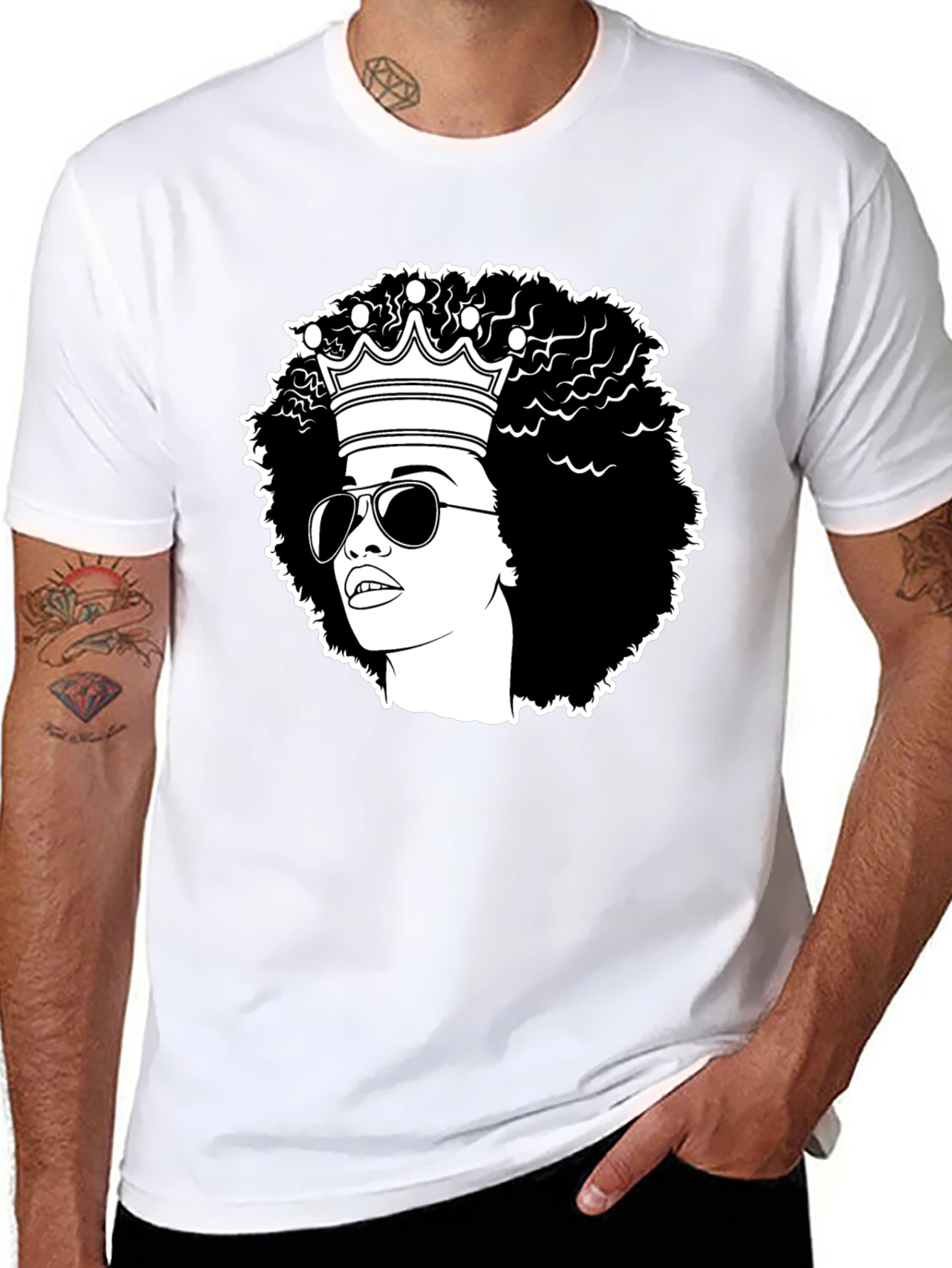 Afro Queen Graphic Tee - Black