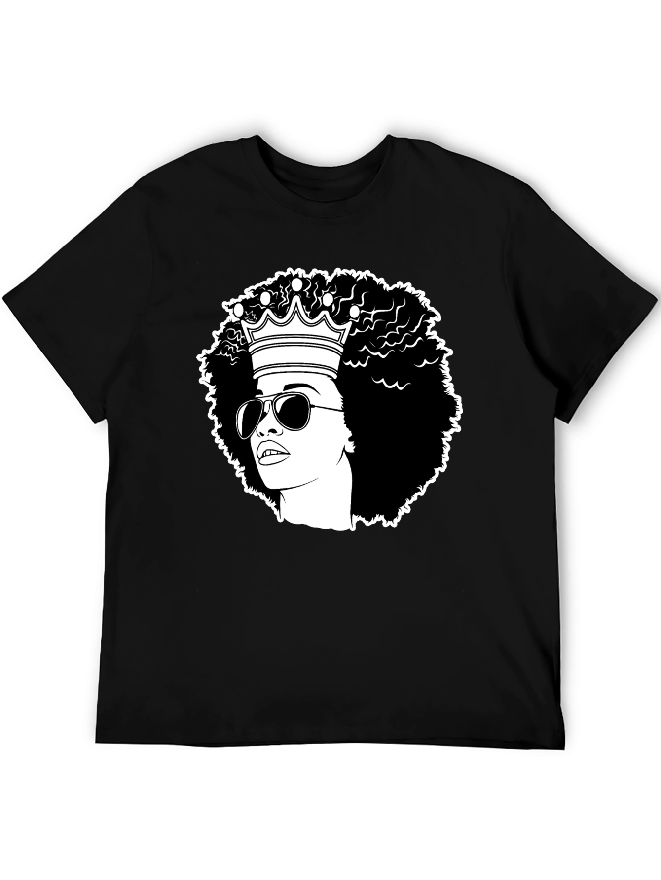 Afro Queen Graphic Tee - Black