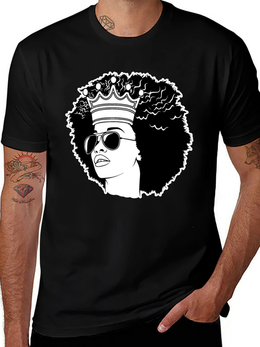 Afro Queen Graphic Tee - Black