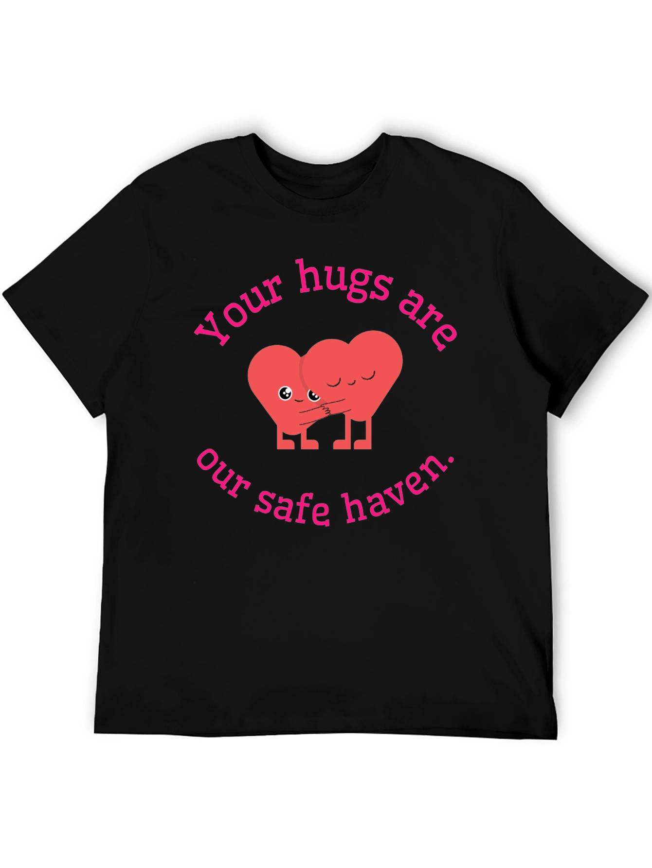Cute Hugging Hearts Graphic Tee
