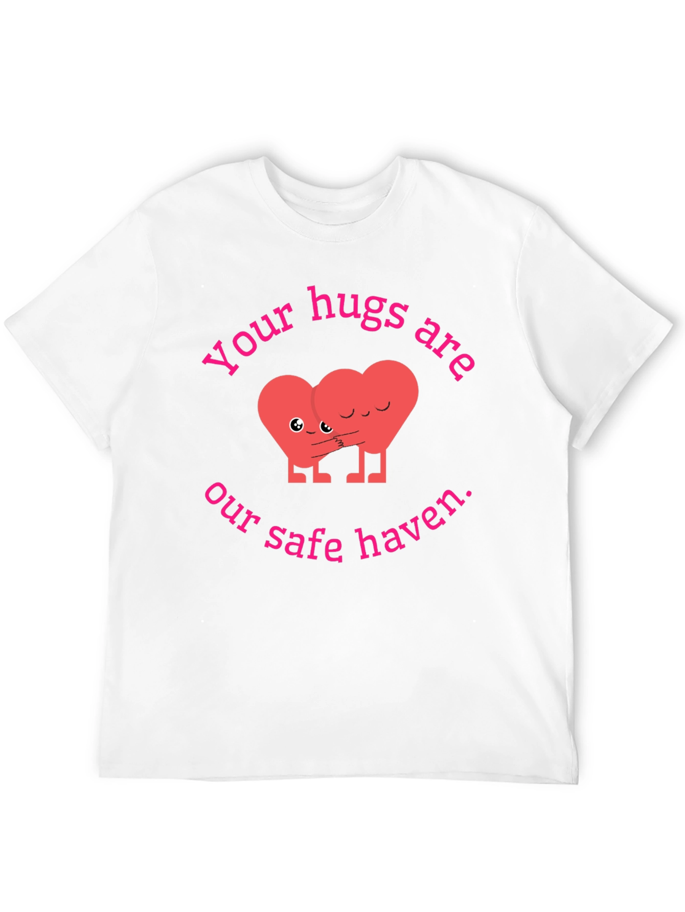 Cute Hugging Hearts Graphic Tee