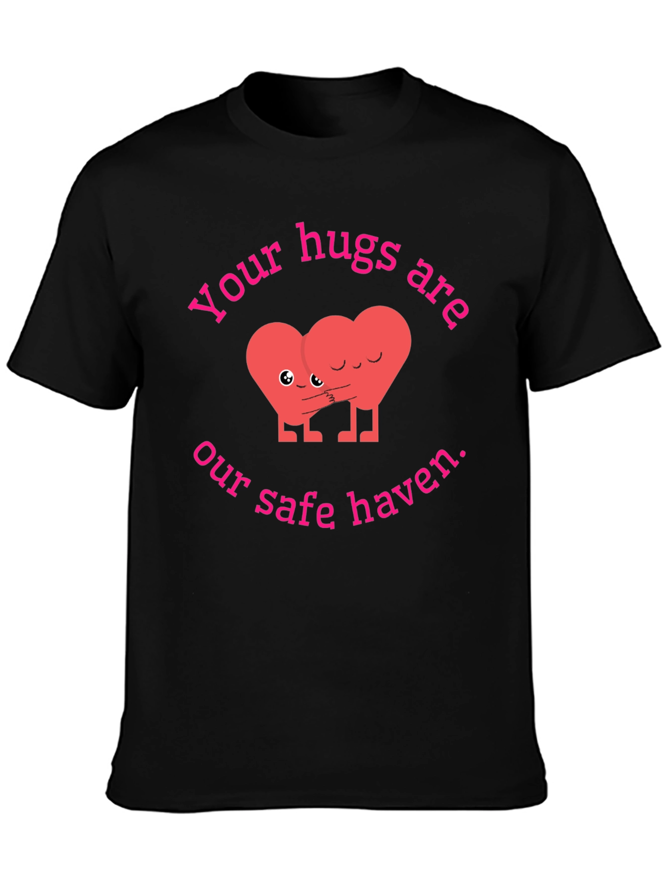 Cute Hugging Hearts Graphic Tee