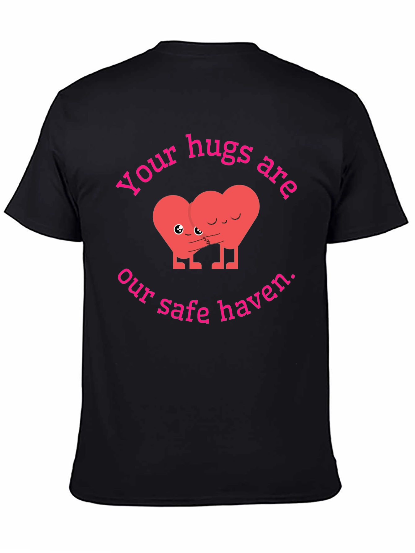 Cute Hugging Hearts Graphic Tee