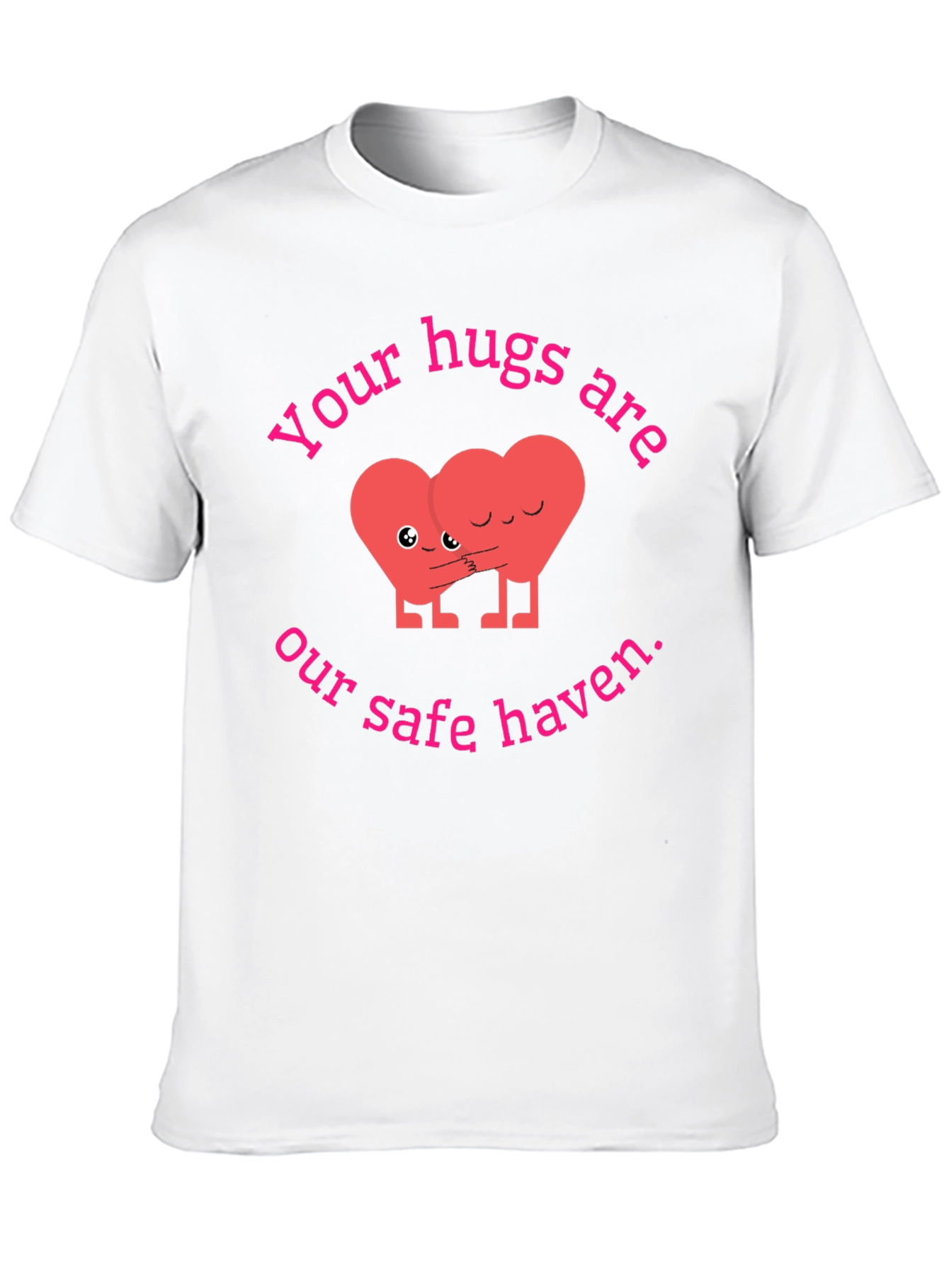 Cute Hugging Hearts Graphic Tee