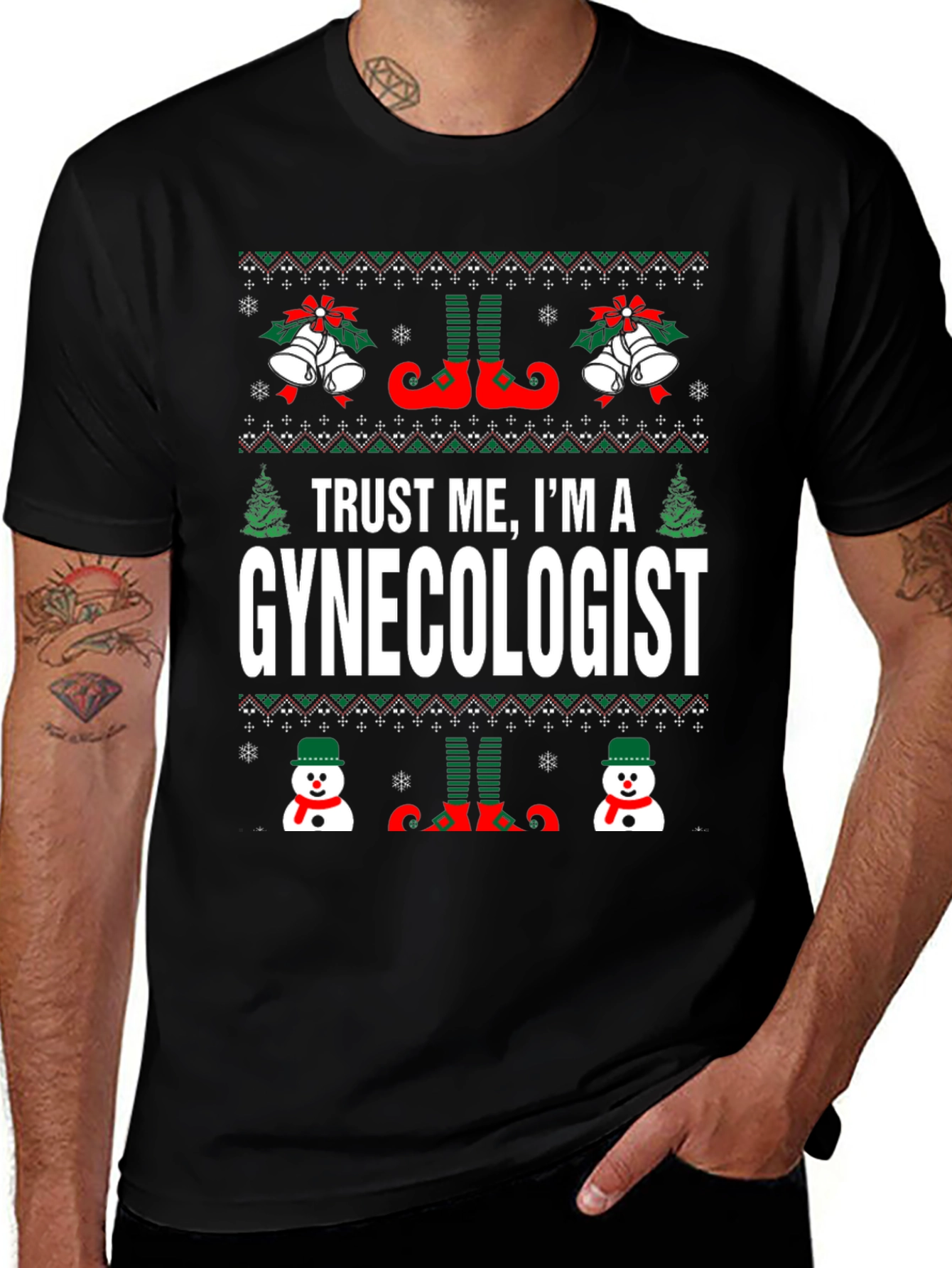 Trust Me Im A Gynecologist Ugly Christmas Sweater T-Shirt
