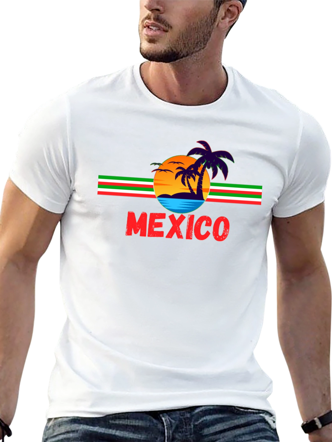 Mexico Sunset T-Shirt: Tropical Palm Tree Vacation Tee