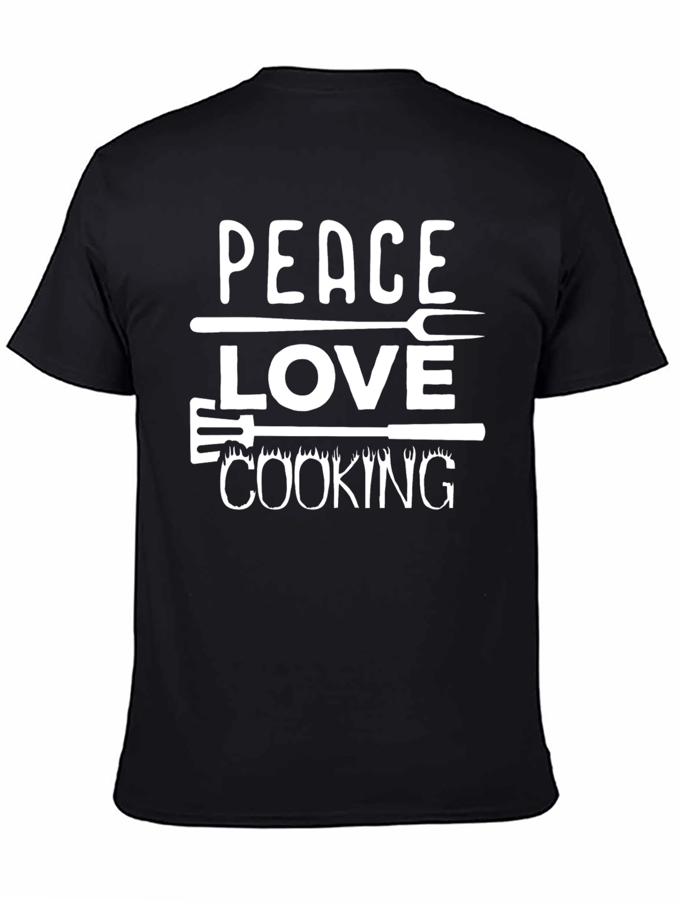 Peace Love Cooking T-Shirt - BBQ Grill Design