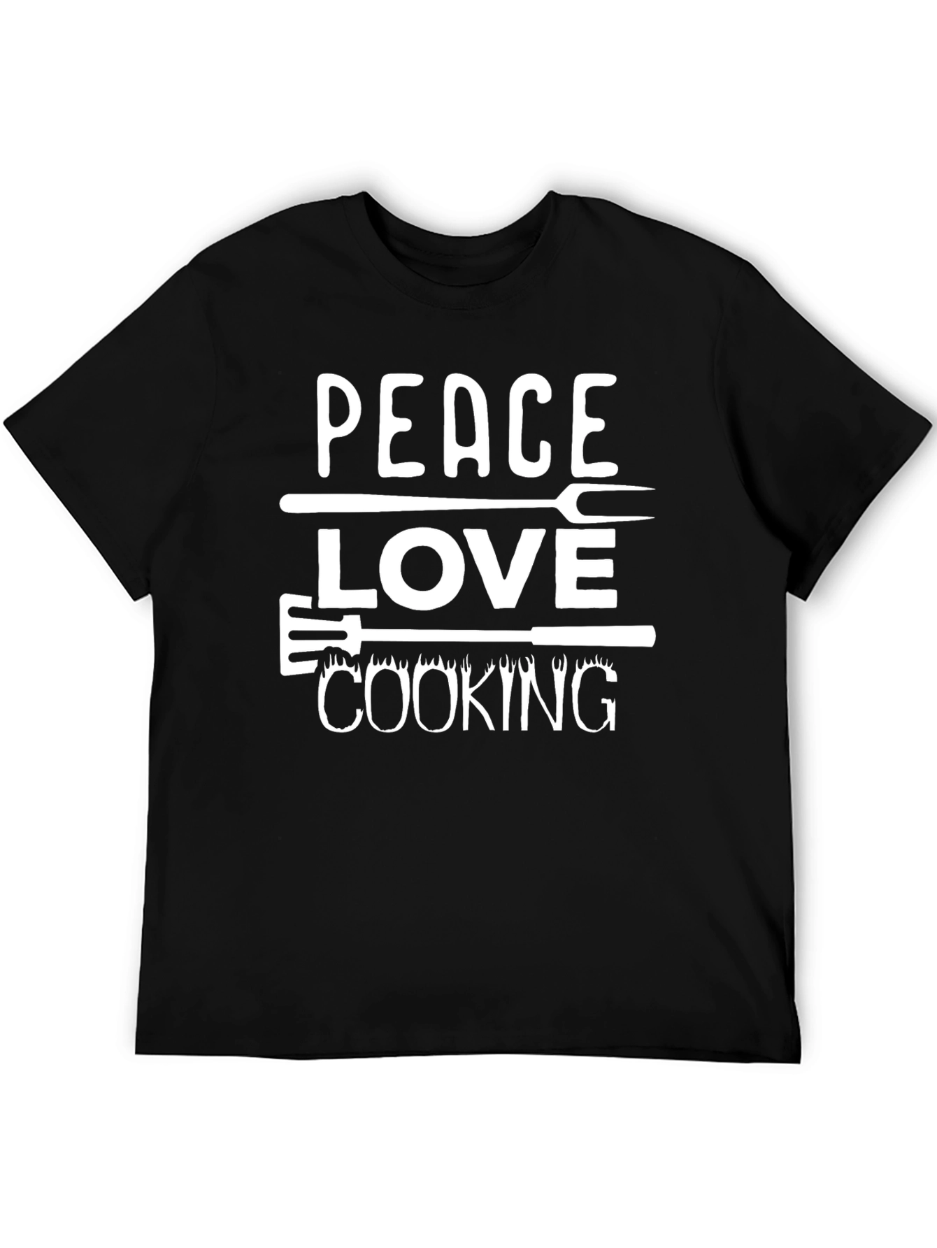 Peace Love Cooking T-Shirt - BBQ Grill Design