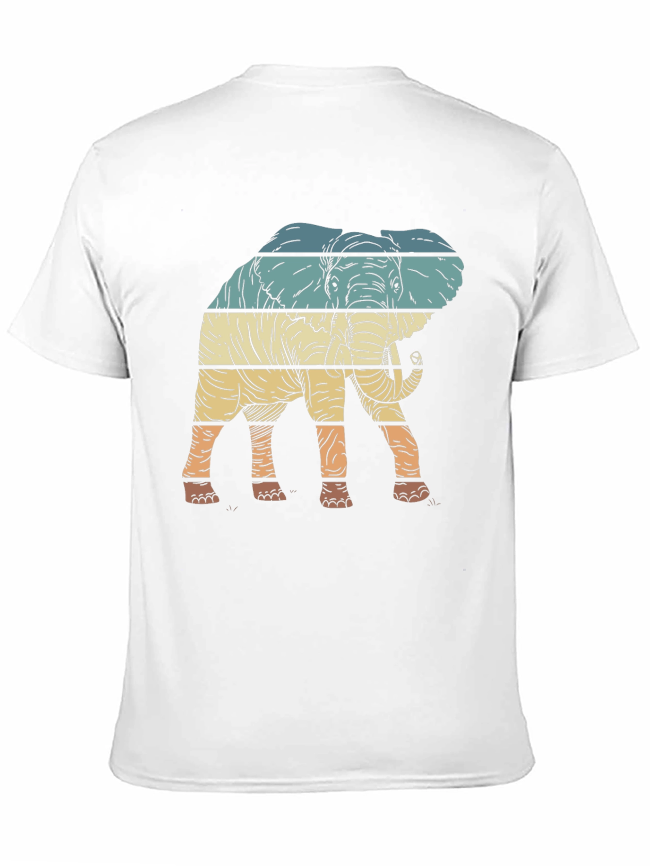 Retro Elephant Graphic Tee - Stylish Mens T-Shirt