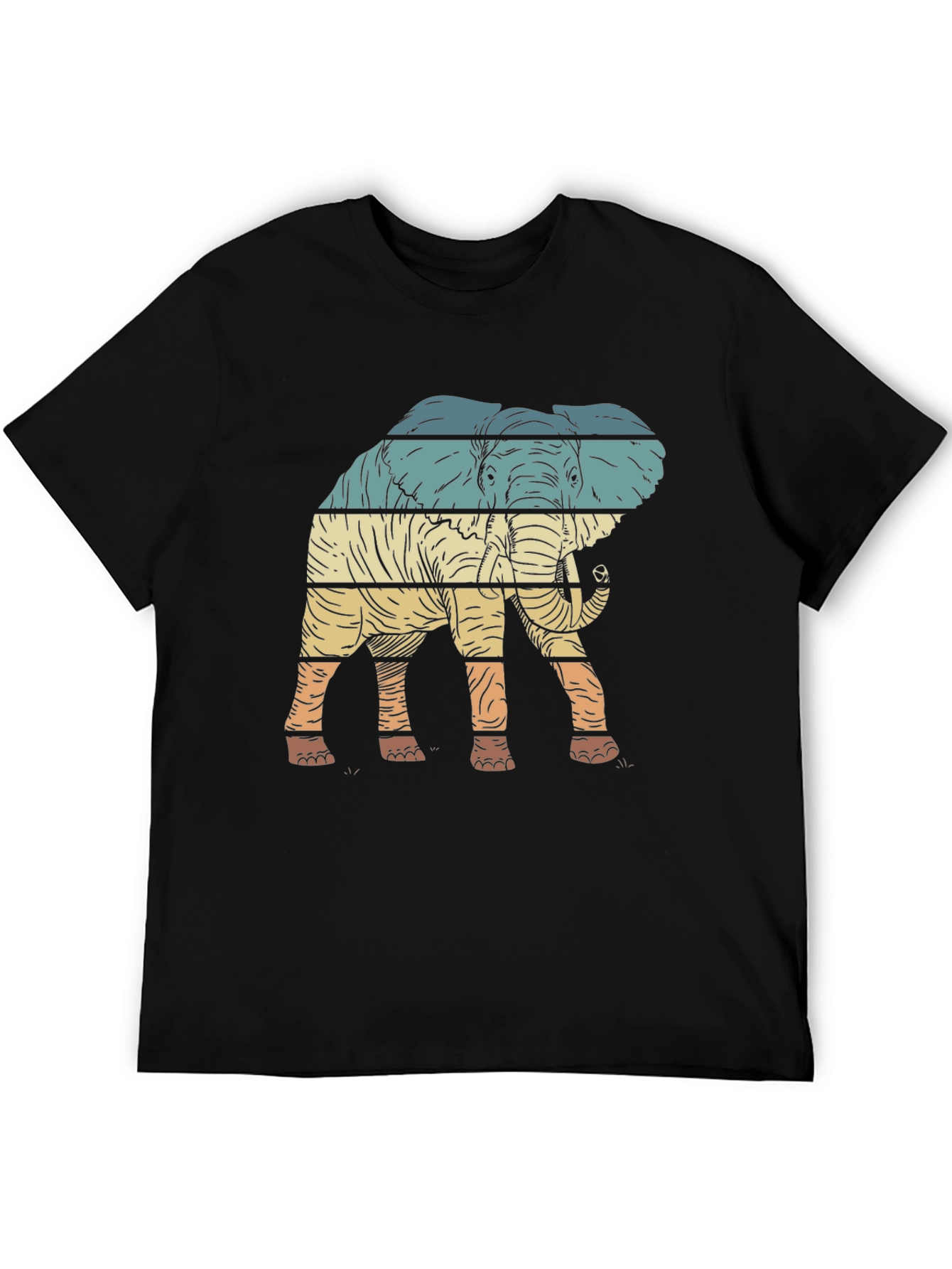 Retro Elephant Graphic Tee - Stylish Mens T-Shirt