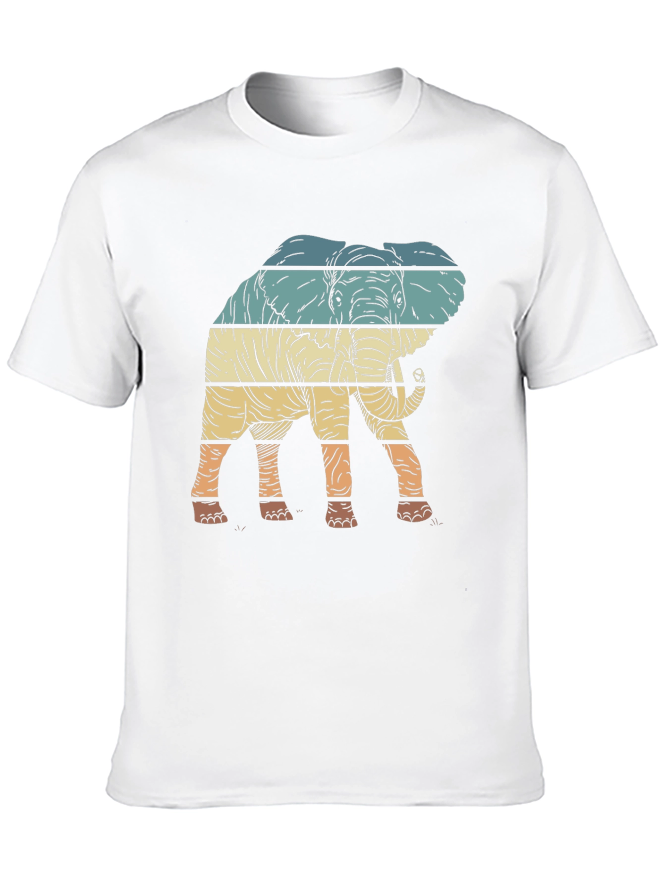 Retro Elephant Graphic Tee - Stylish Mens T-Shirt