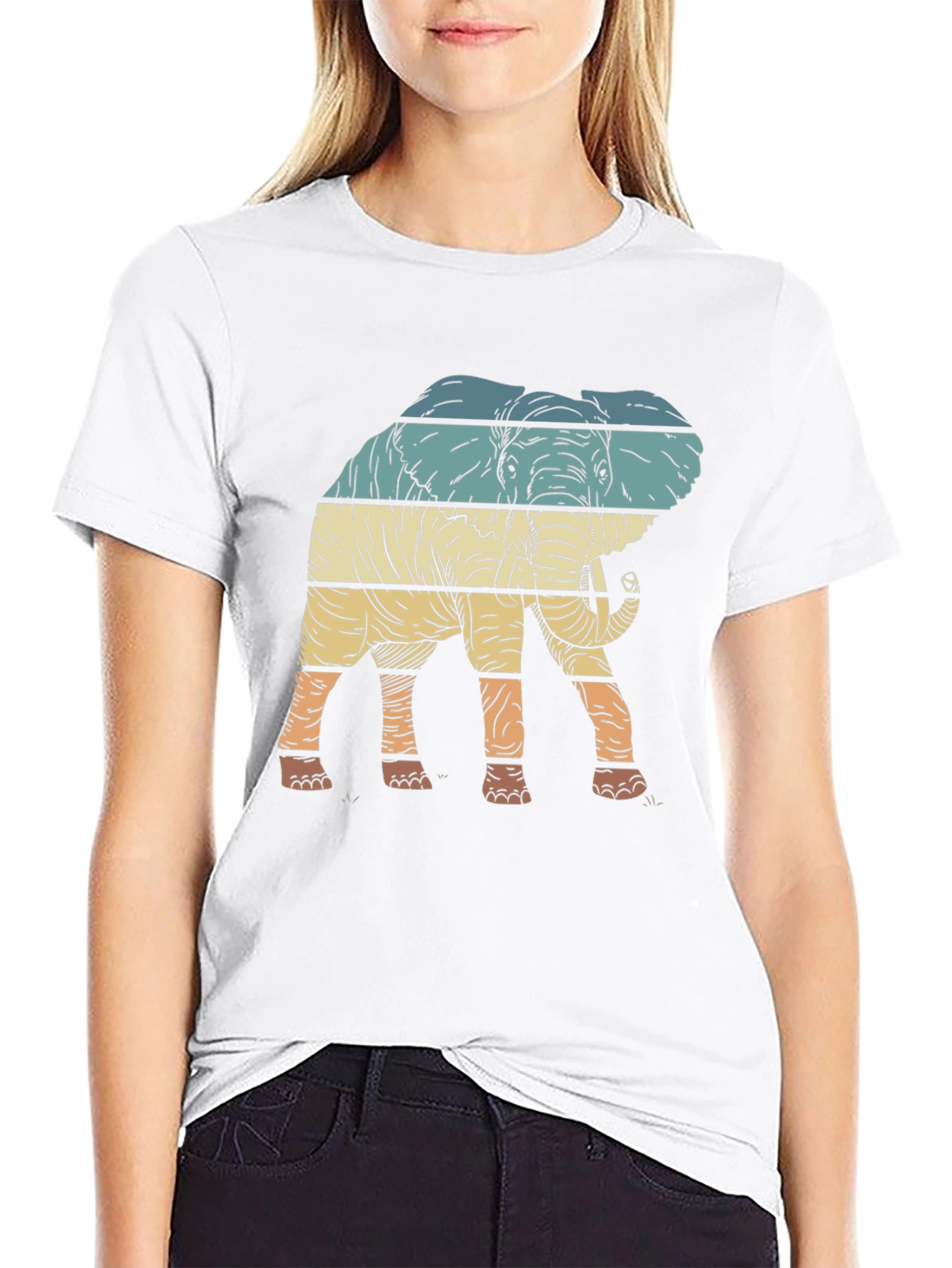 Retro Elephant Graphic Tee - Stylish Mens T-Shirt